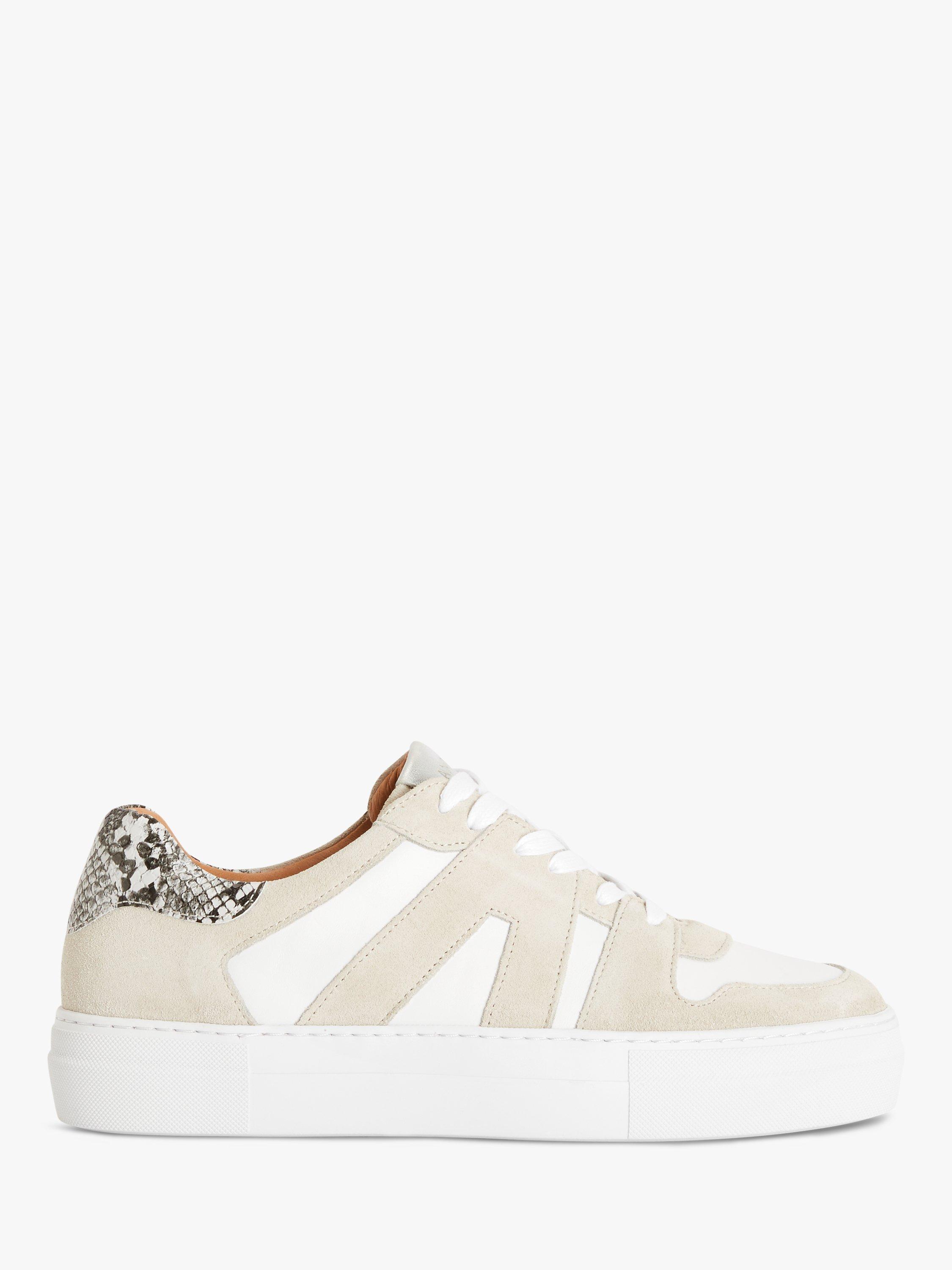 AND/OR Edwin Leather Stripe Flatform Trainers, Light Grey