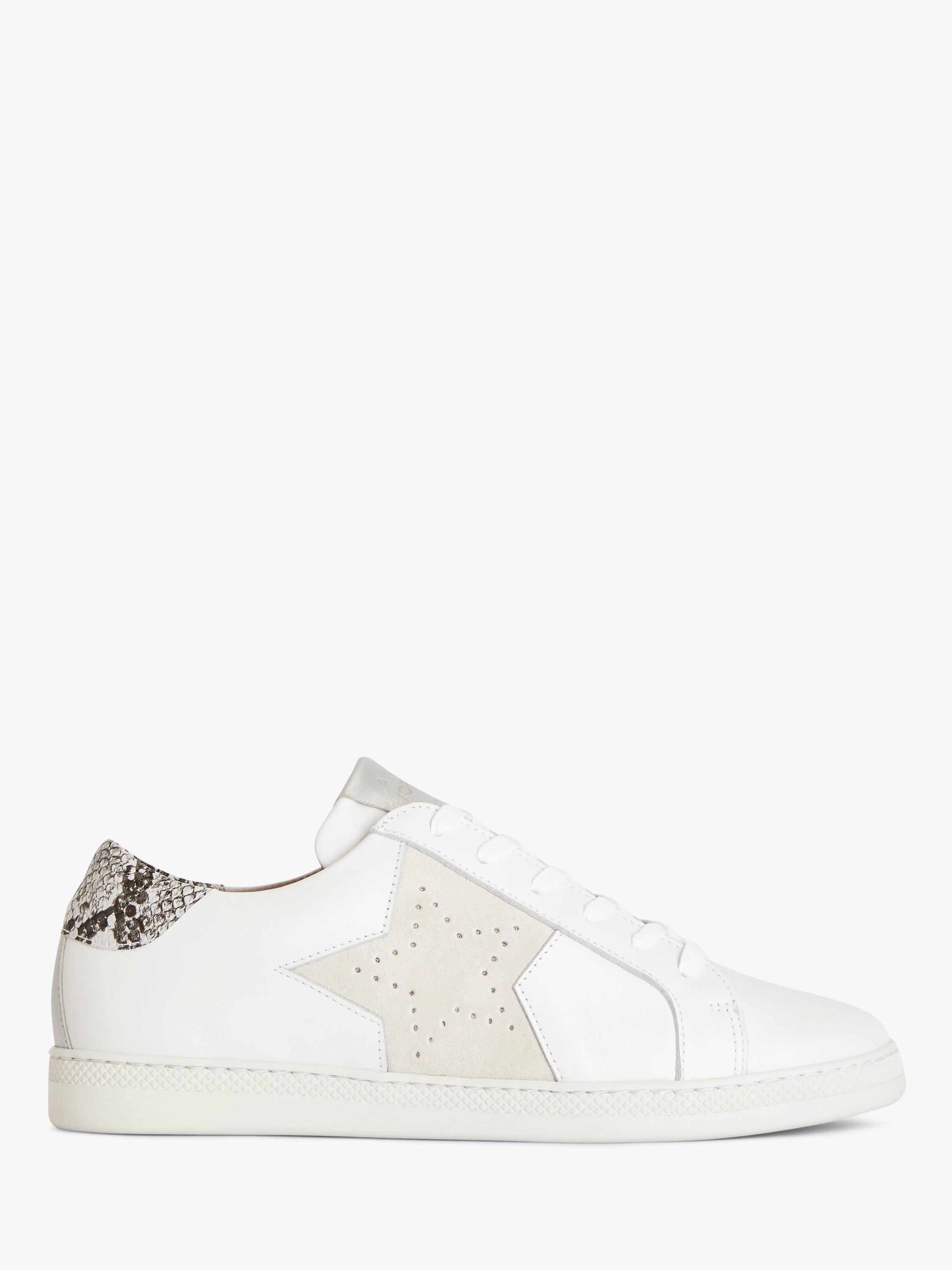 AND/OR Estar Leather Star Detail Trainers, White/Multi