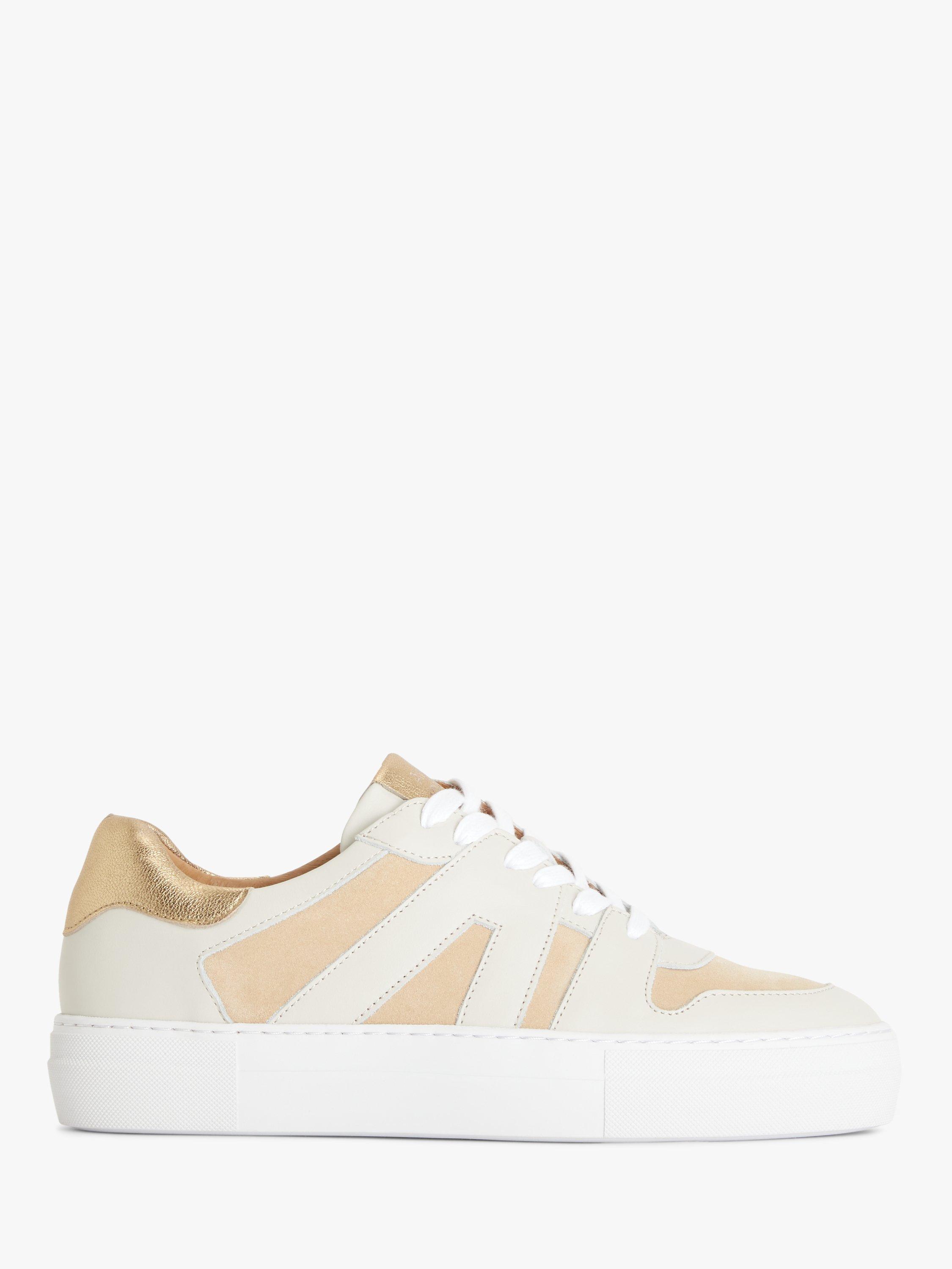 AND/OR Edwin Leather Stripe Flatform Trainers, Nude