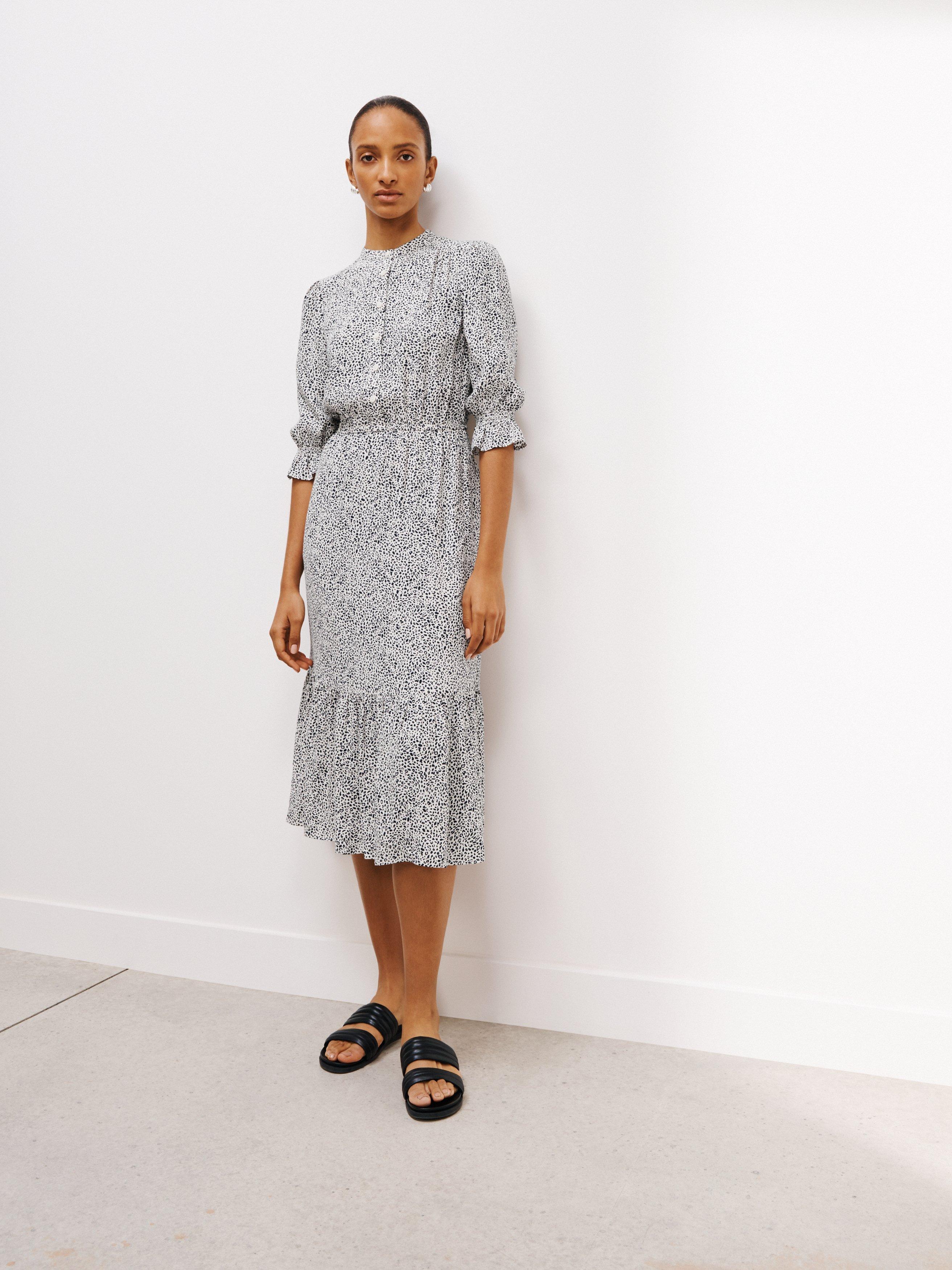 John Lewis Animal Print Frill Sleeve Dress