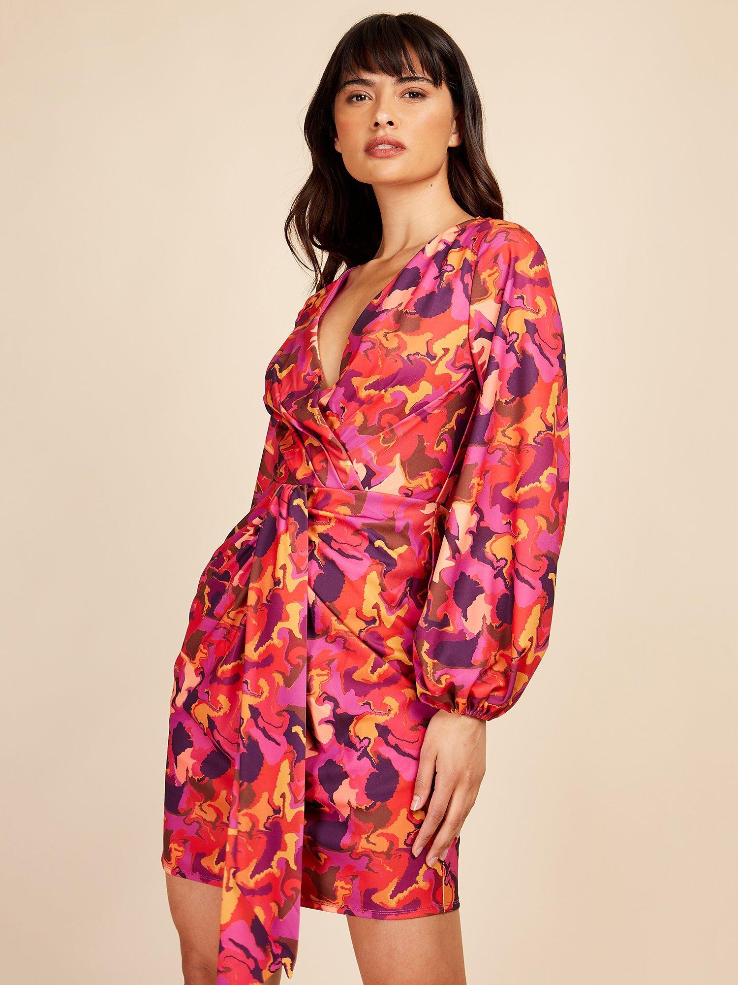 Little Mistress Marble Print Mini Dress, Multi