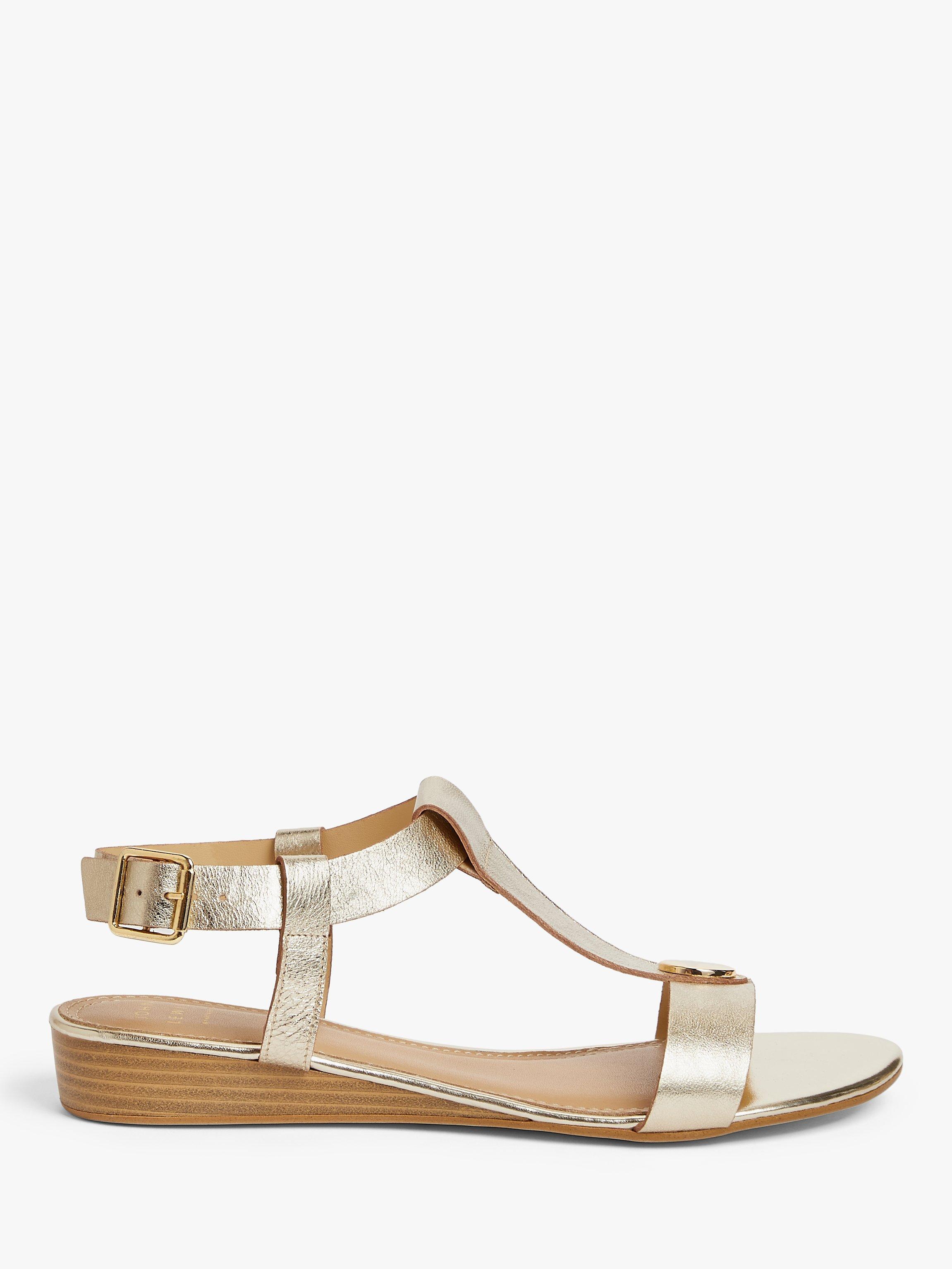 John Lewis Kiana Low Wedge Heel Sandals Gold