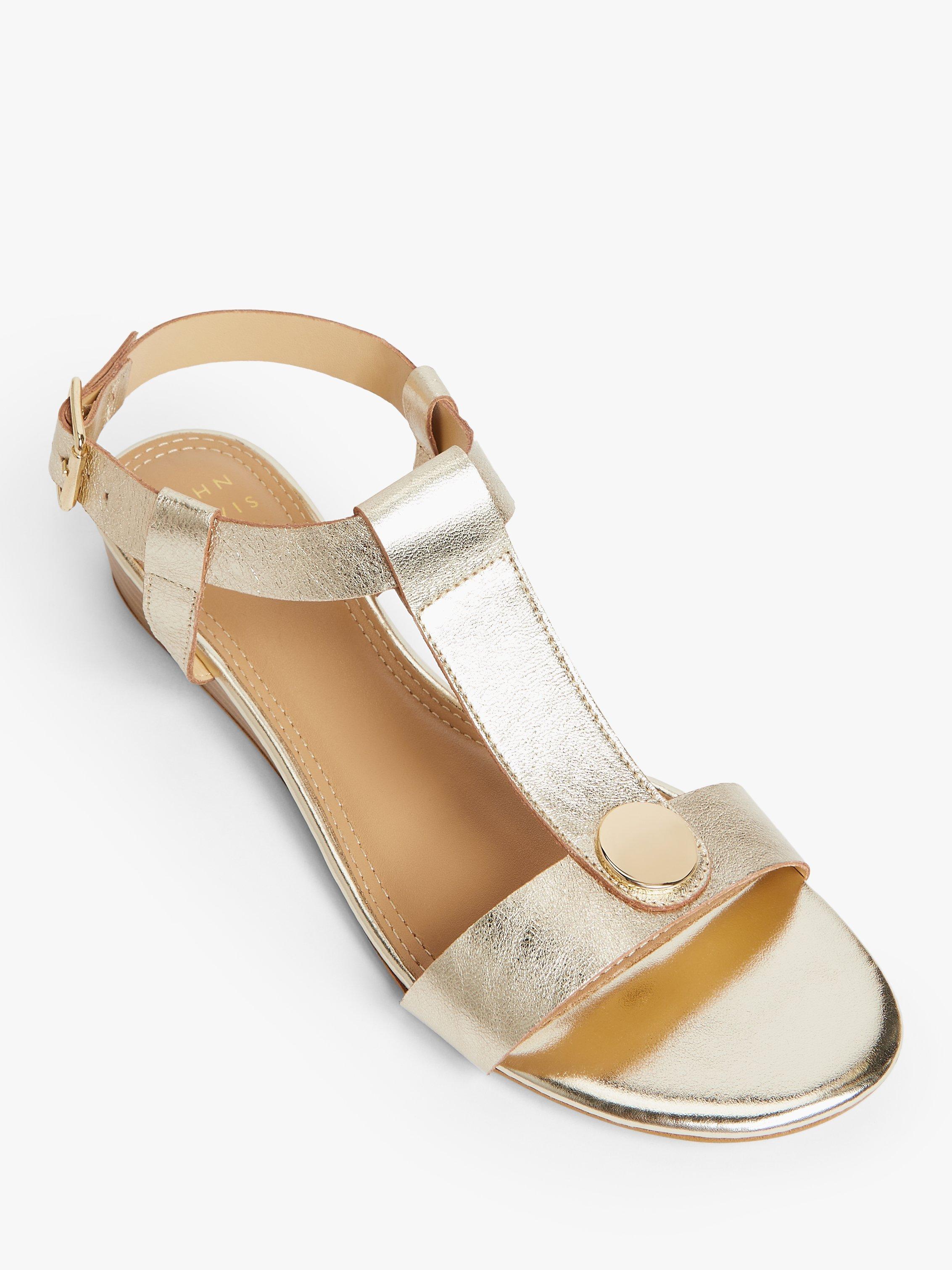 John Lewis Kiana Low Wedge Heel Sandals Gold