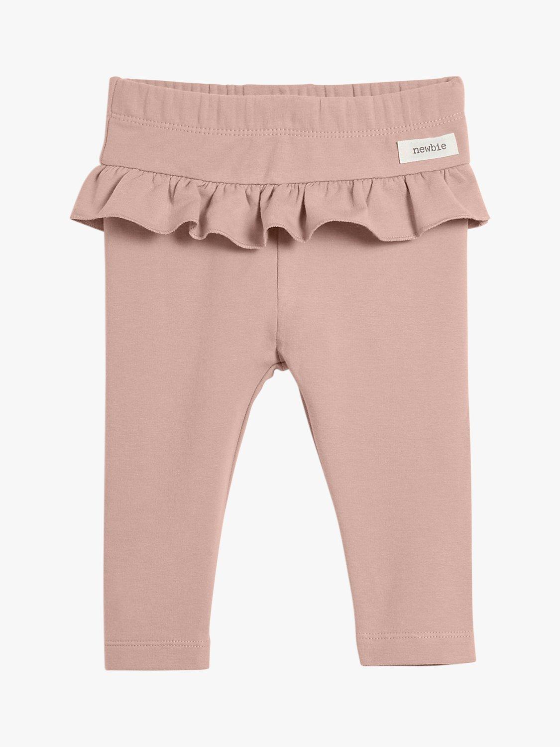 Product image 1 of 2, which shows Newbie Baby Frill Detail Leggings, Fawn, 2-4 months
