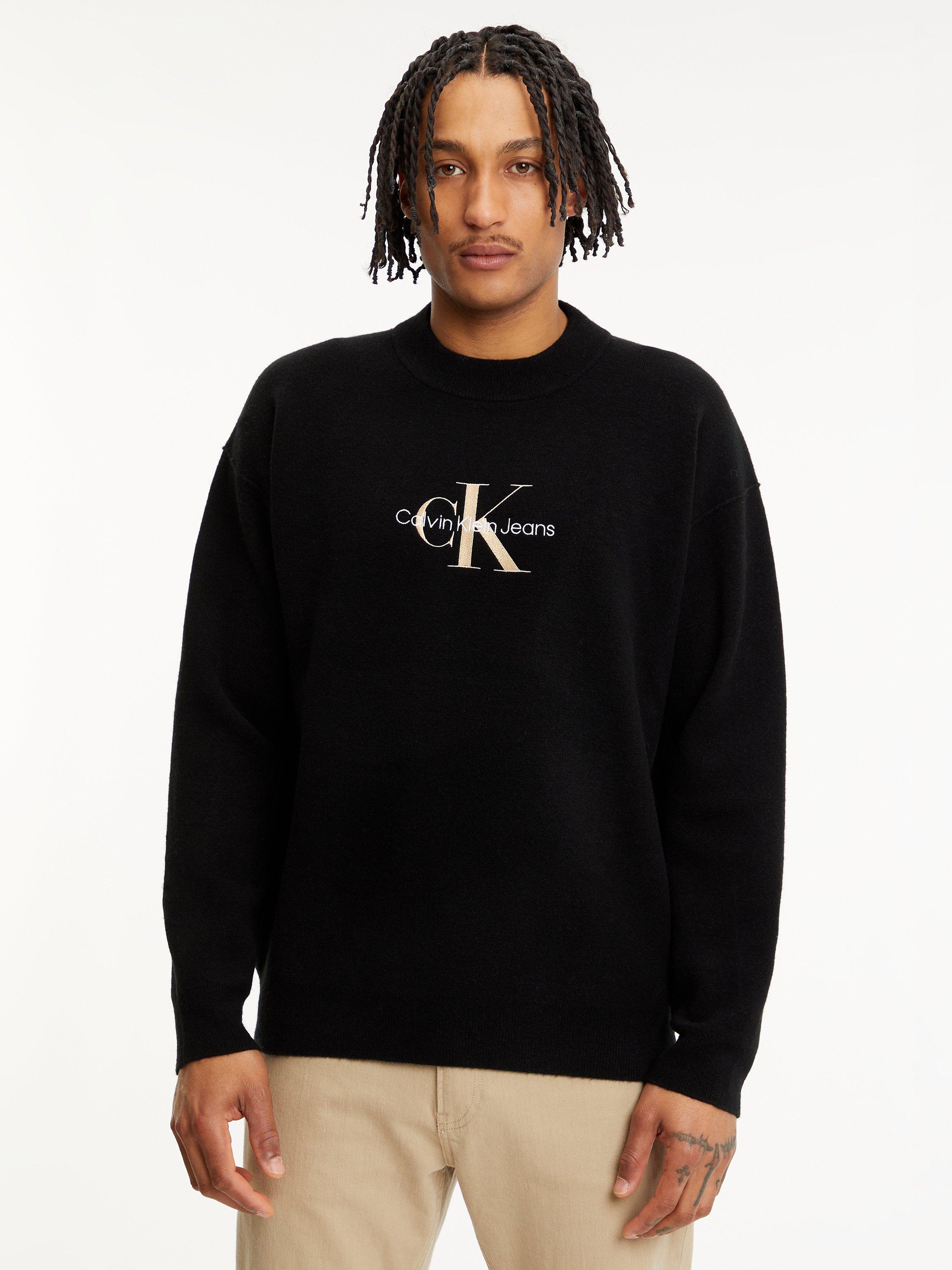 Calvin Klein Jeans Monologo High Neck Jumper CK Black