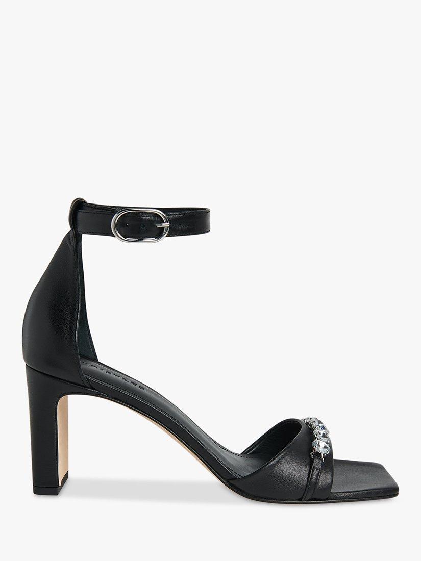 Product image 1 of 4, which shows Whistles Alsie Jewelled Heeled Sandals, Black, 3