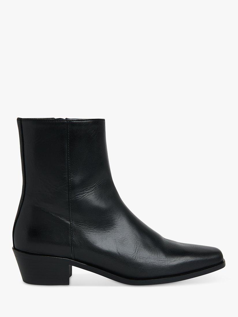 Whistles Kara Leather Ankle Boots Black