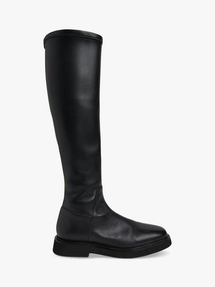 Whistles Quin Leather Stretch Knee High Boots, Black, Black