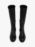 Whistles Quin Leather Stretch Knee High Boots, Black
