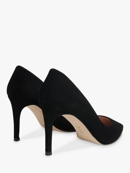 Whistles Corie High Heel Suede Court Shoes, Black - view 2, Black