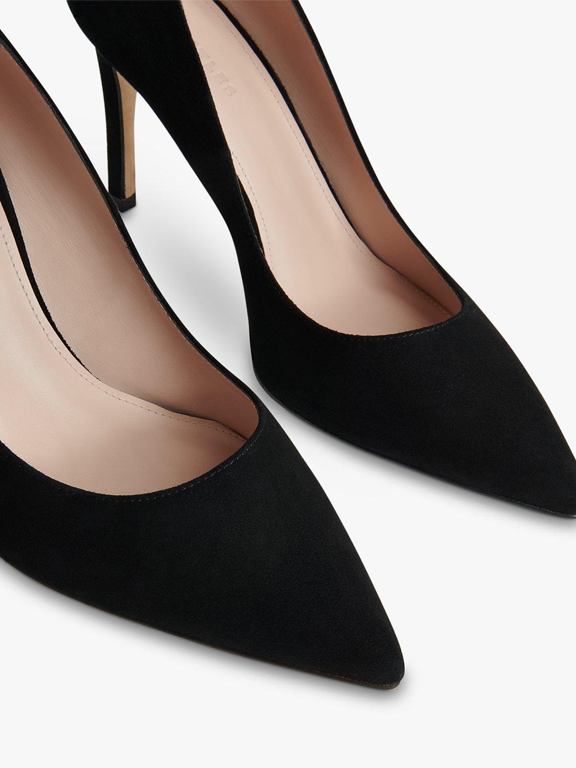 Product image 3 of 4, which shows Whistles Corie High Heel Suede Court Shoes, Black, 3