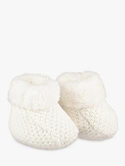 The Little Tailor Baby Knitted Booties - view 2, Cream
