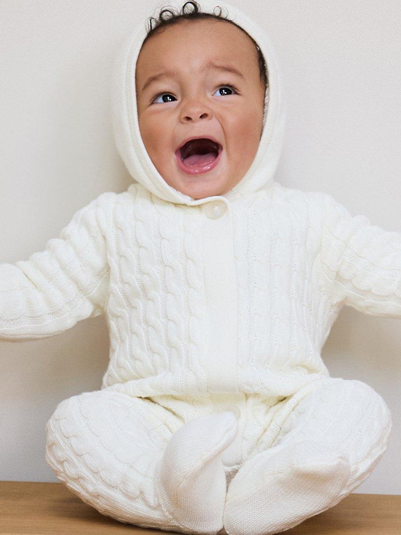 The Little Tailor Baby Knitted Snowsuit Cream