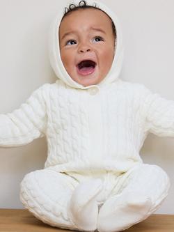 The Little Tailor Baby Knitted Snowsuit, Cream