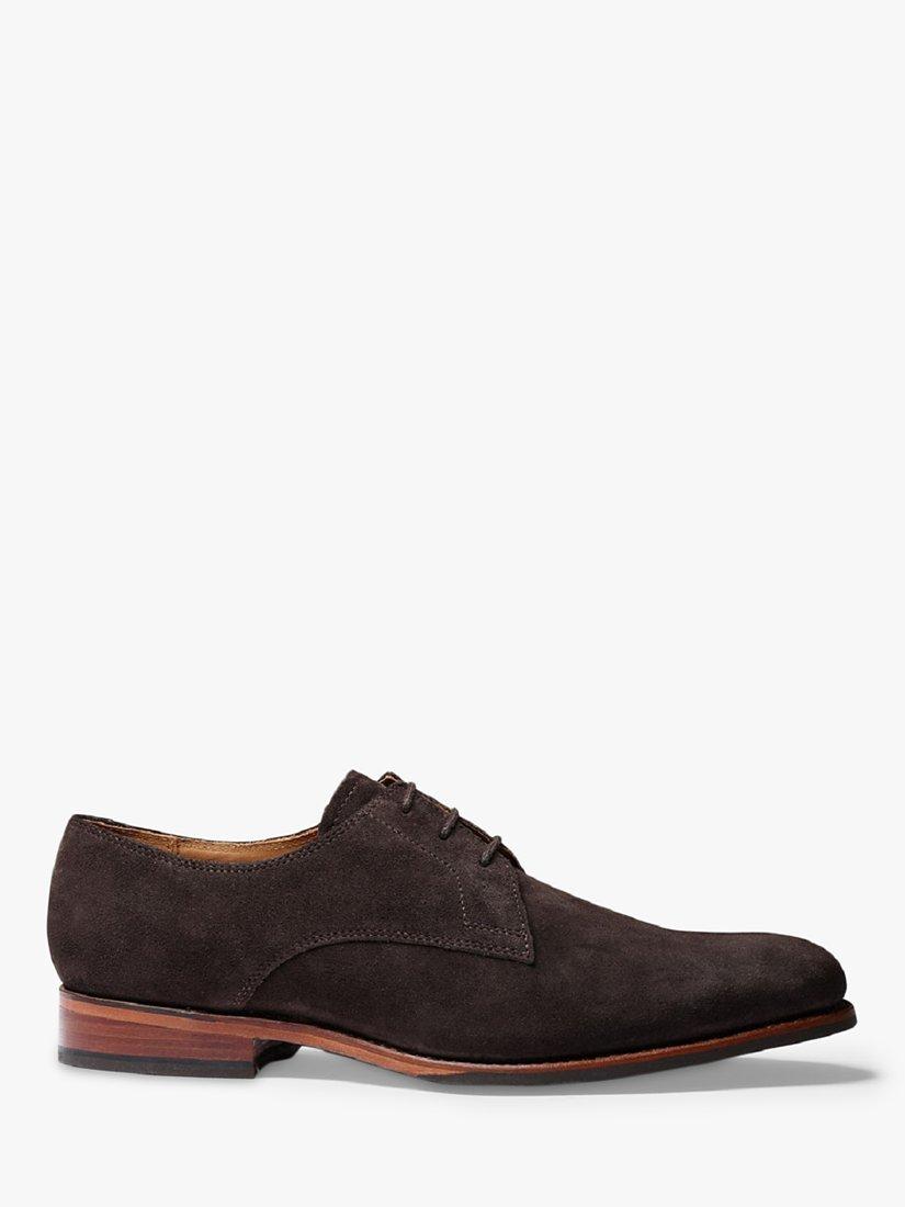 Grenson Gardner Suede Derby Shoes, Peat