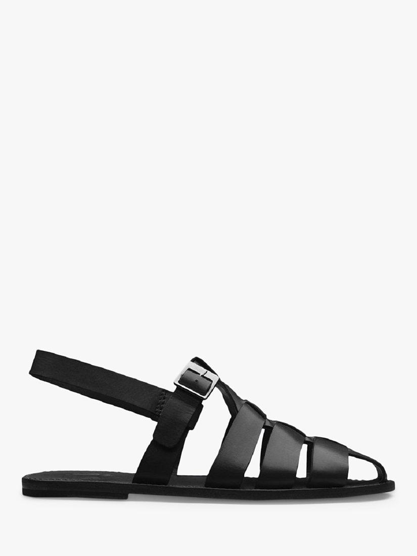 Grenson Quincy Leather Strap Sandals, Black