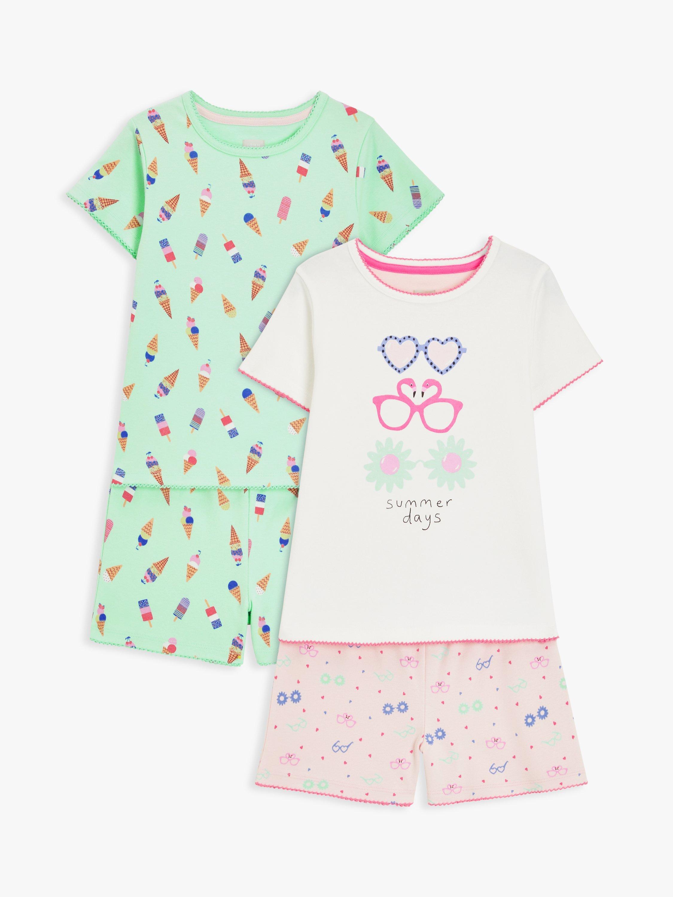 John Lewis Kids Ice Cream/Summer Pyjamas, Set of 2, Multi