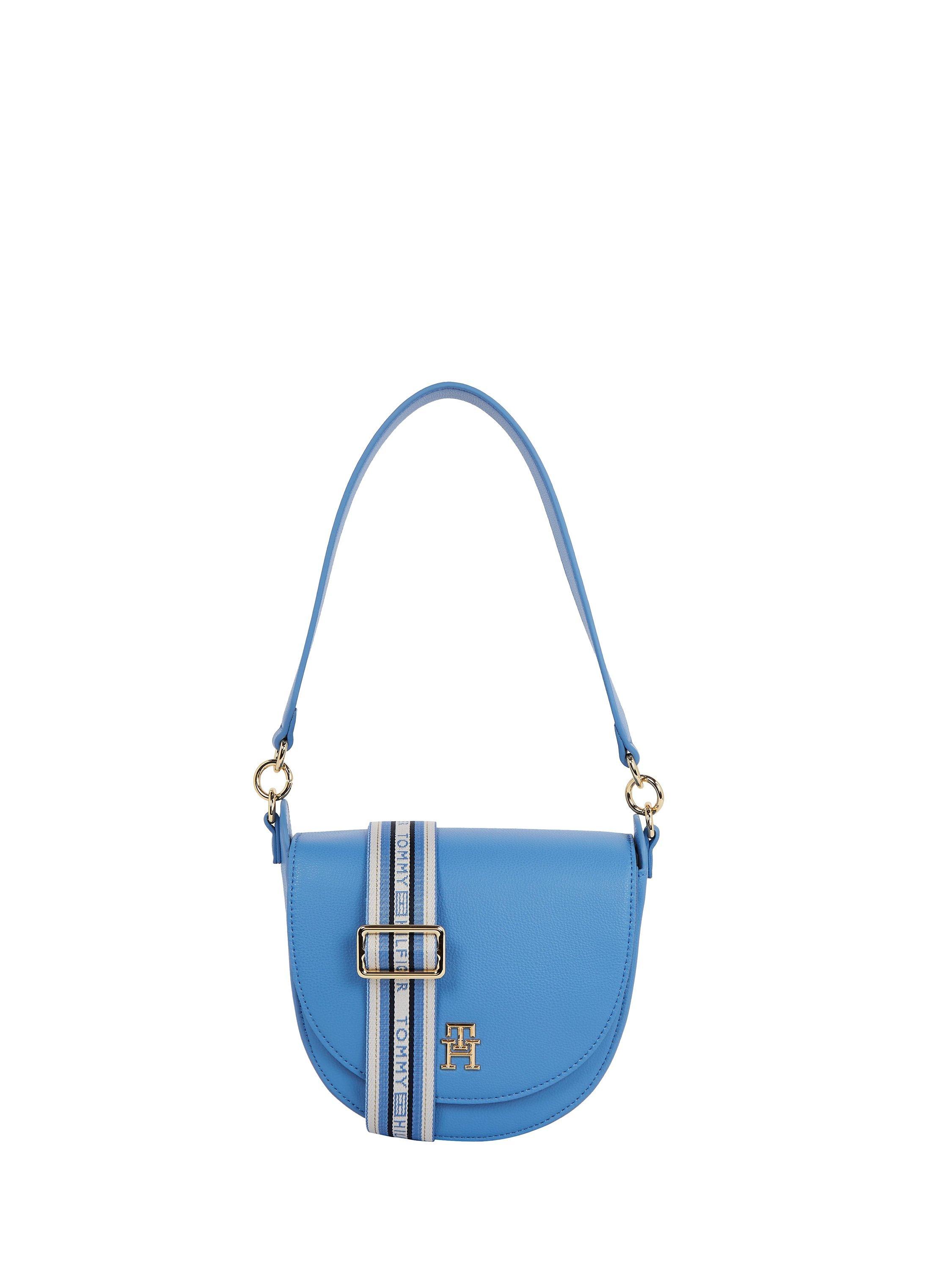 Tommy Hilfiger Life TH Monogram Saddle Bag, Sky Cloud, Blue