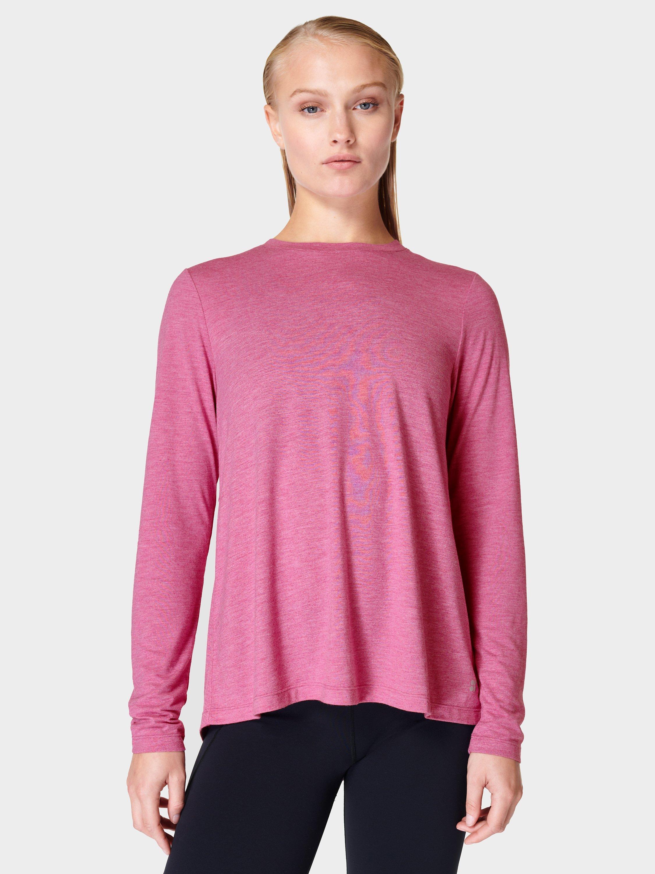 Sweaty Betty Focus Long Sleeve Top, Phlox Pink