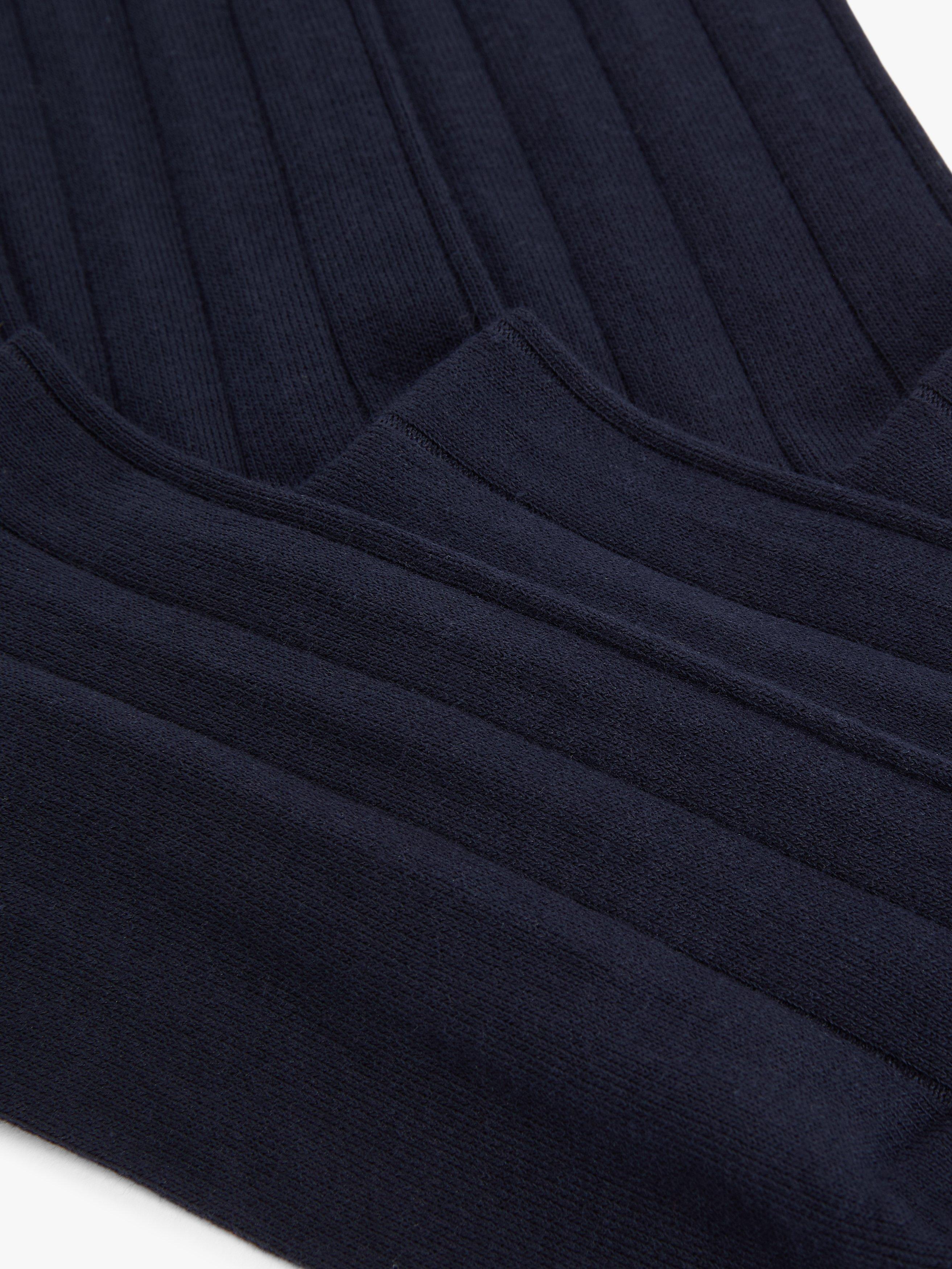 Product image 2 of 2, which shows John Lewis Made in Italy Cotton Socks, Pack of 3, Navy Blue, S