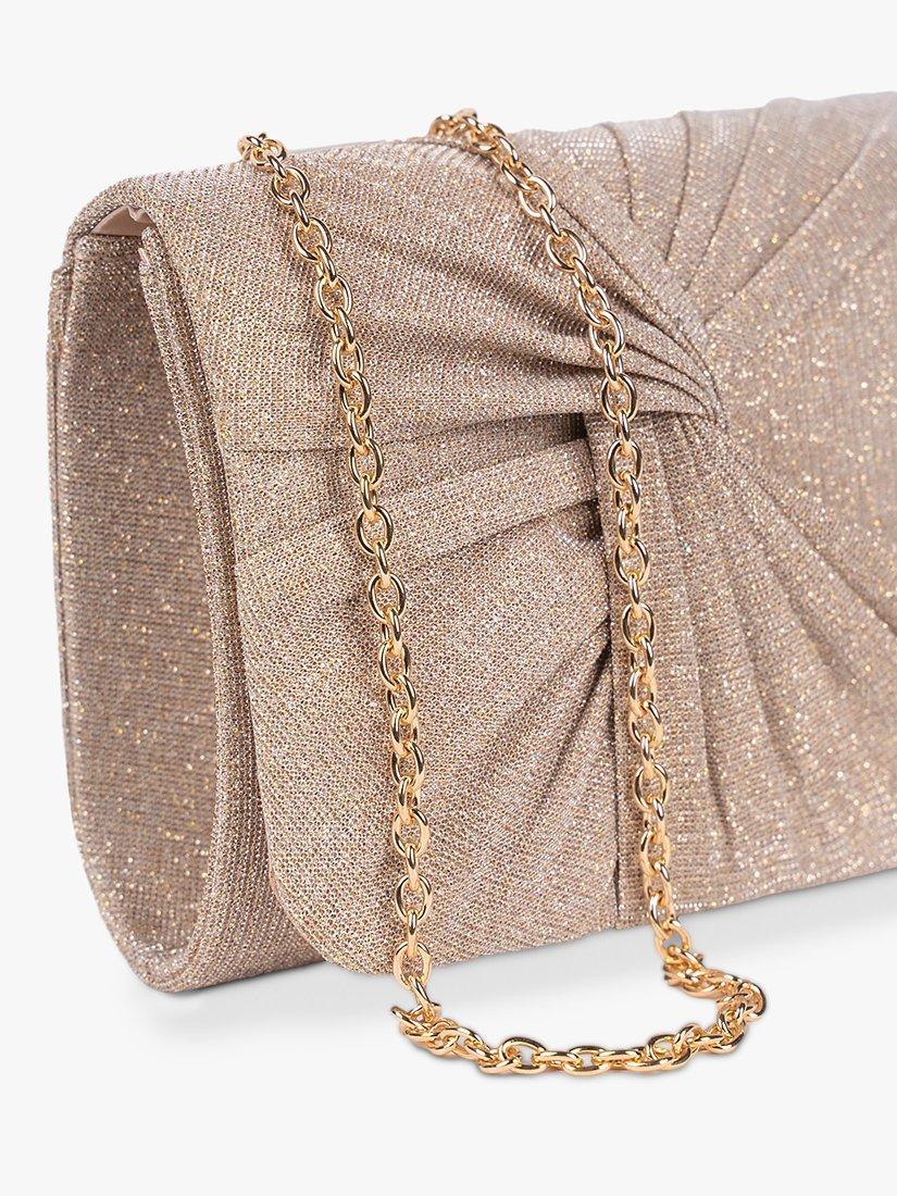 Product image 2 of 3, which shows Paradox London Danita Glitter Clutch Bag, Champagne