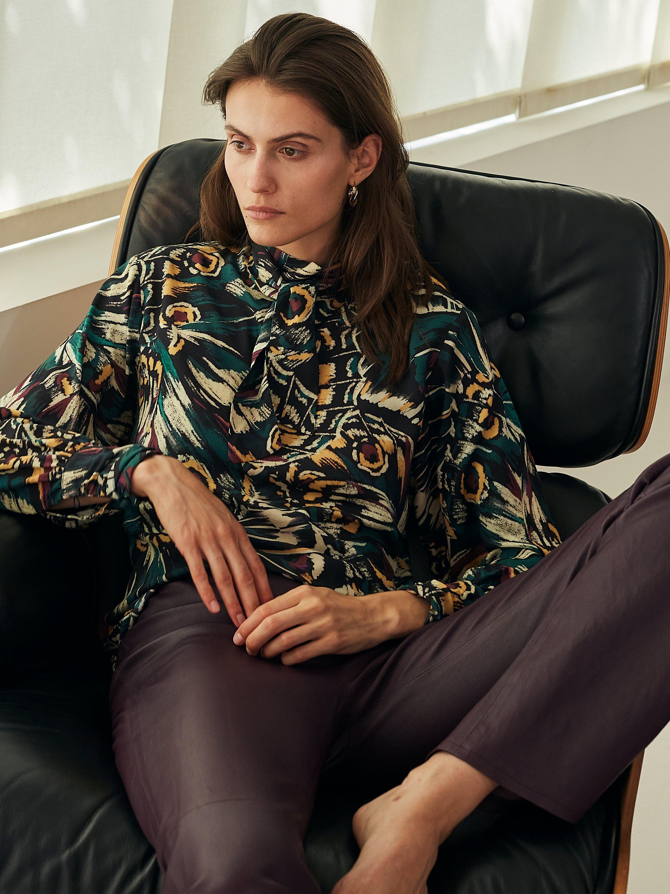 Baukjen Aishling Butterfly Print Back Tie Top, Dark Cedar