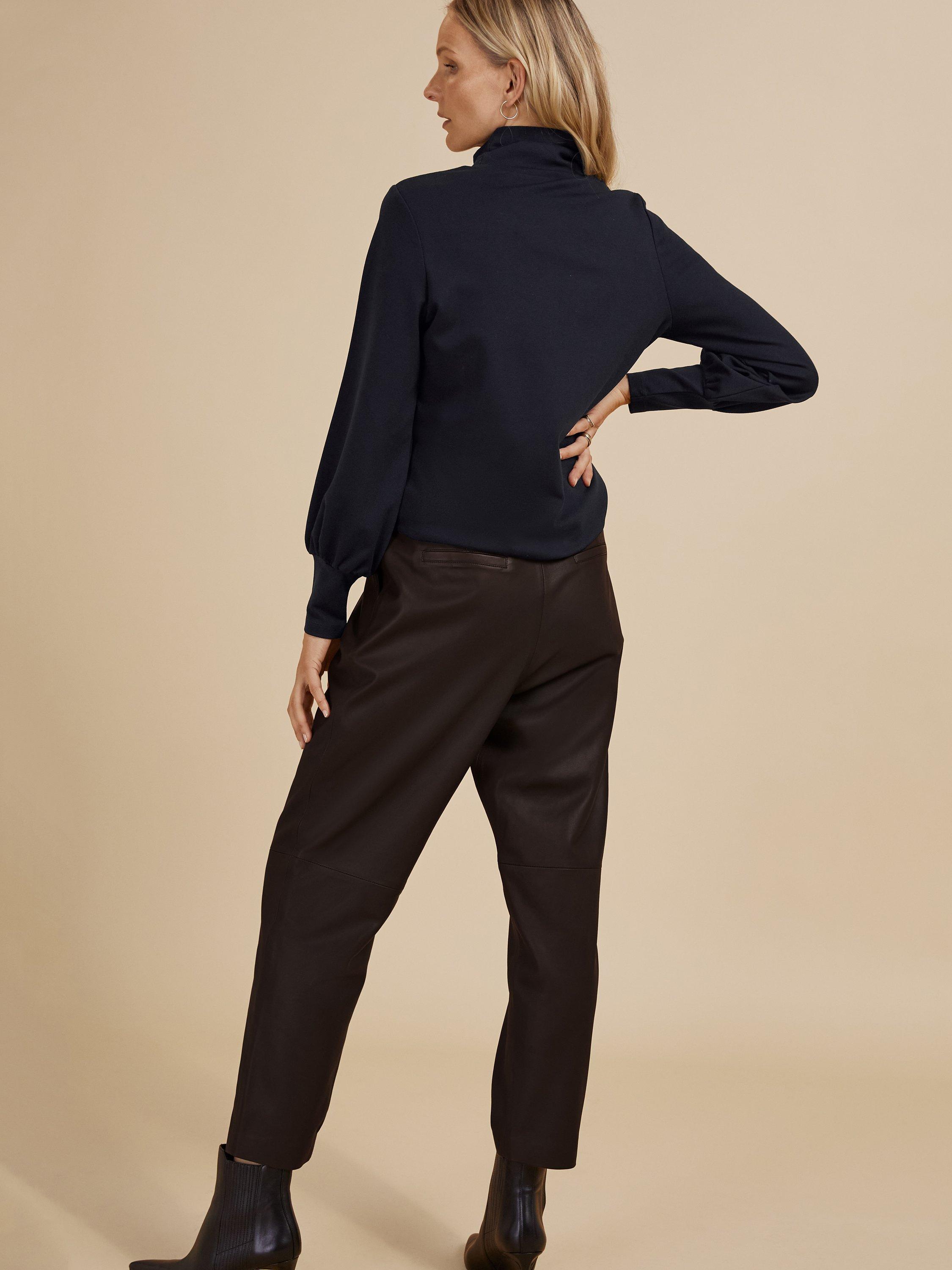 Product image 6 of 7, which shows Baukjen Faiza Leather Trousers, Dark Oak, 6