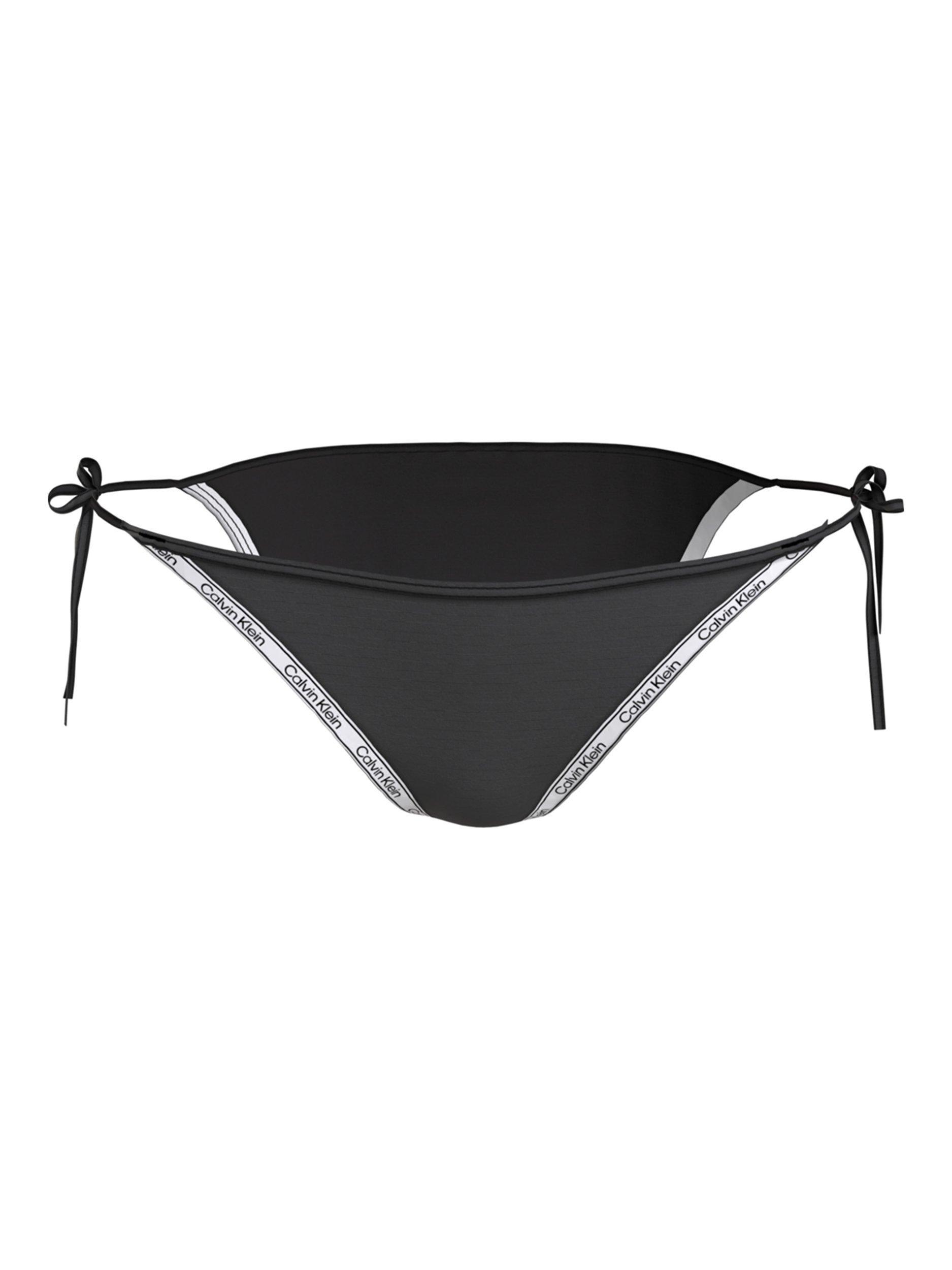 Calvin Klein Core Logo Band String Bikini Bottoms, Black
