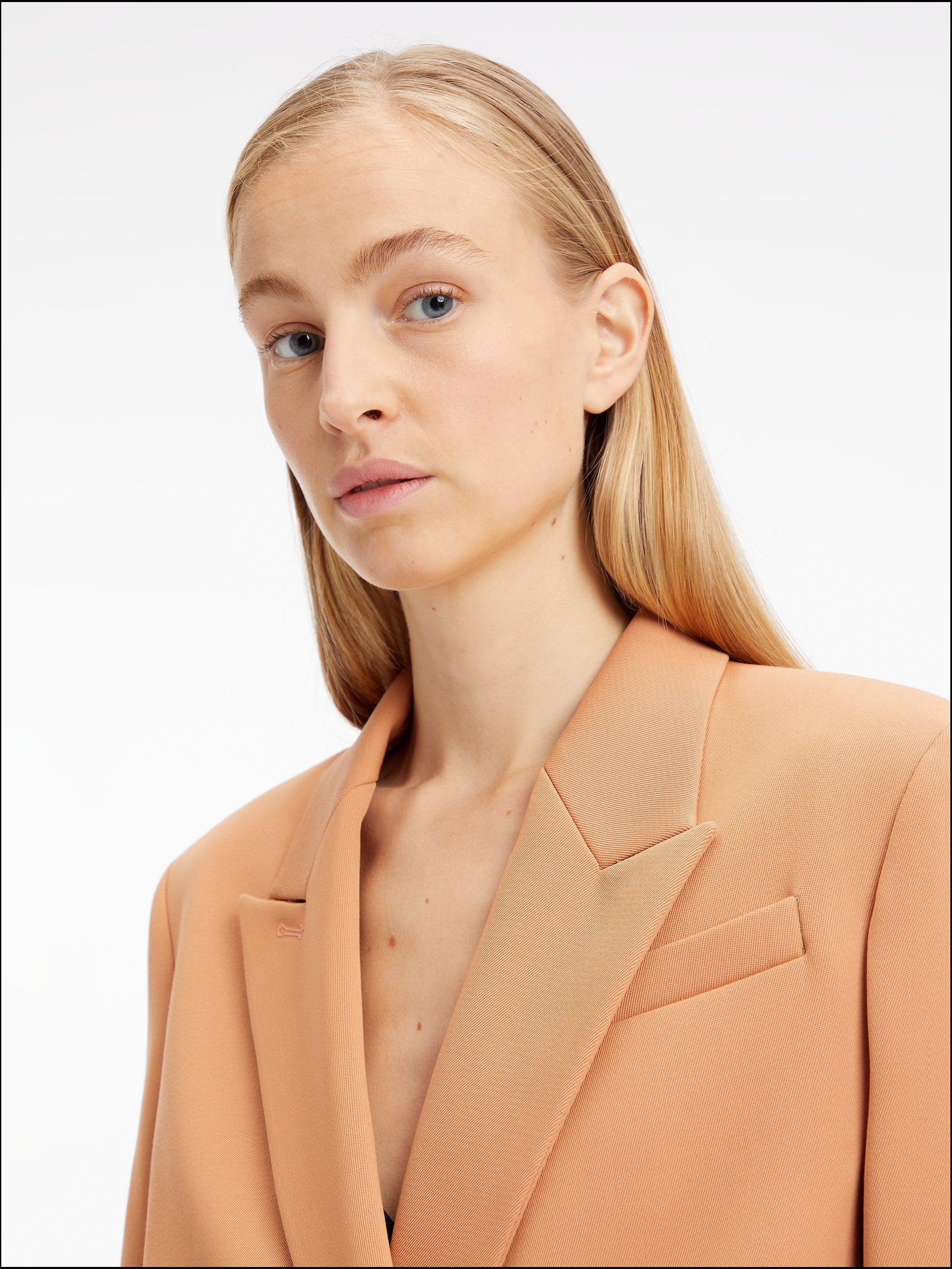 Product image 4 of 5, which shows Calvin Klein Wool Till Blazer, Pale Terracotta, 6