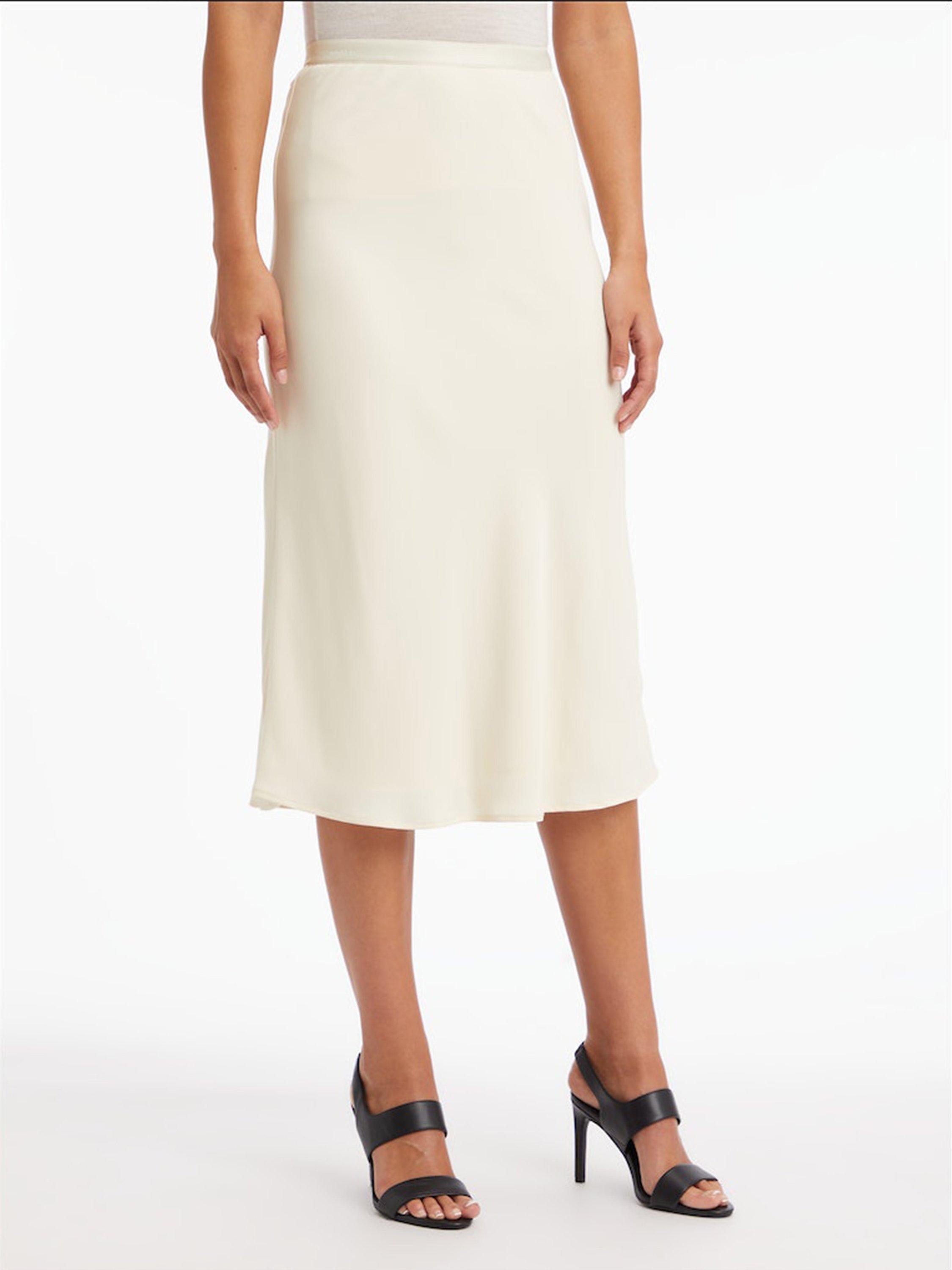 Calvin Klein Bias Cut Midi Skirt, Seedpearl