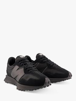 New Balance 327 Retro Trainers, Triple Black - view 2, Triple Black