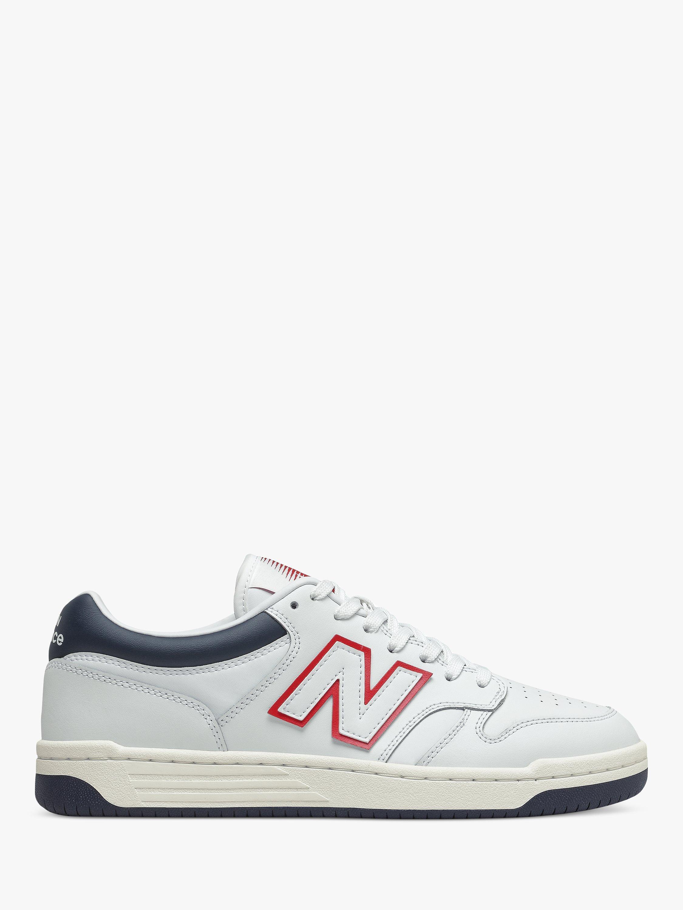 New Balance 480 Lace Up Trainers, White/Navy/Red