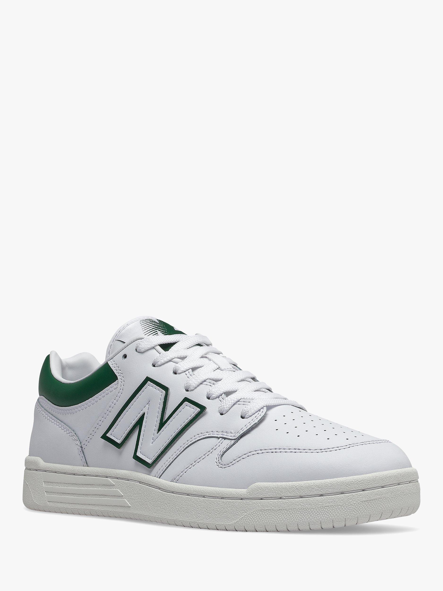 New Balance 480 Lace Up Trainers, White/Green, 10