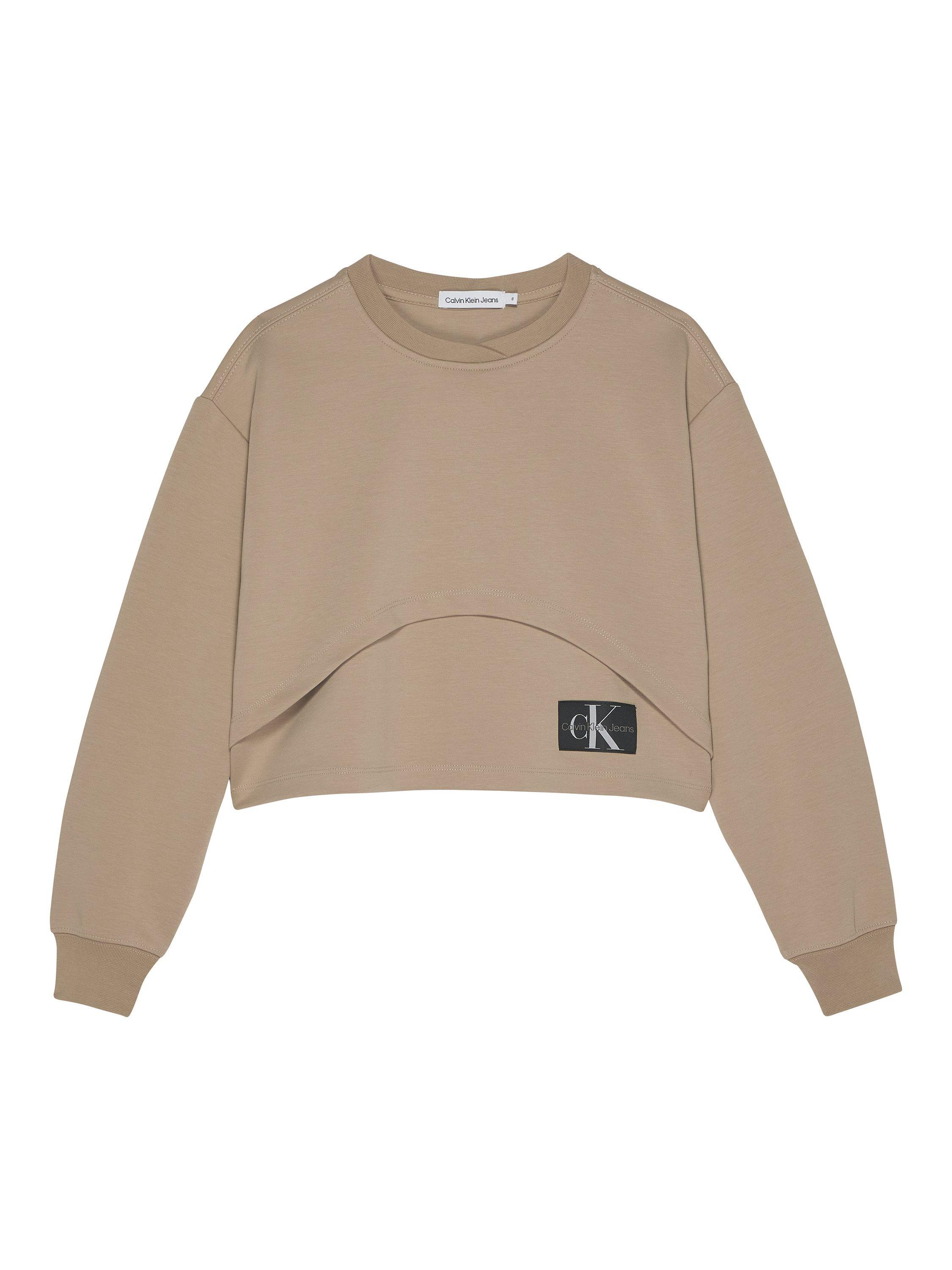 Calvin Klein Kids' Play Curved Sweater, Travertine