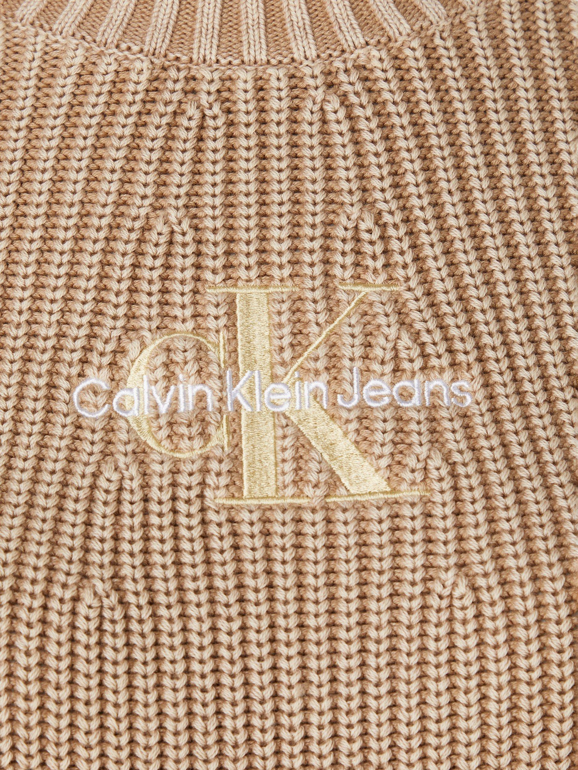 Product image 5 of 5, which shows Calvin Klein Monogram Cotton Jumper, Travertine, XS