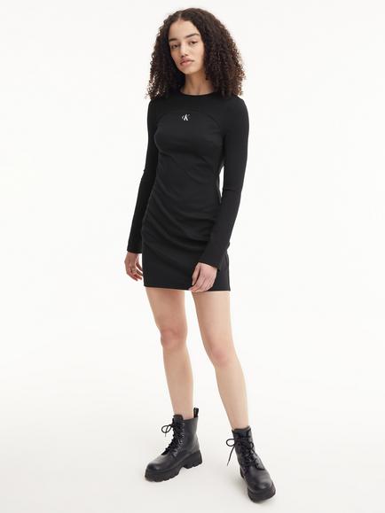 Calvin Klein Open Back Milano Mini Dress, Ck Black, Ck Black