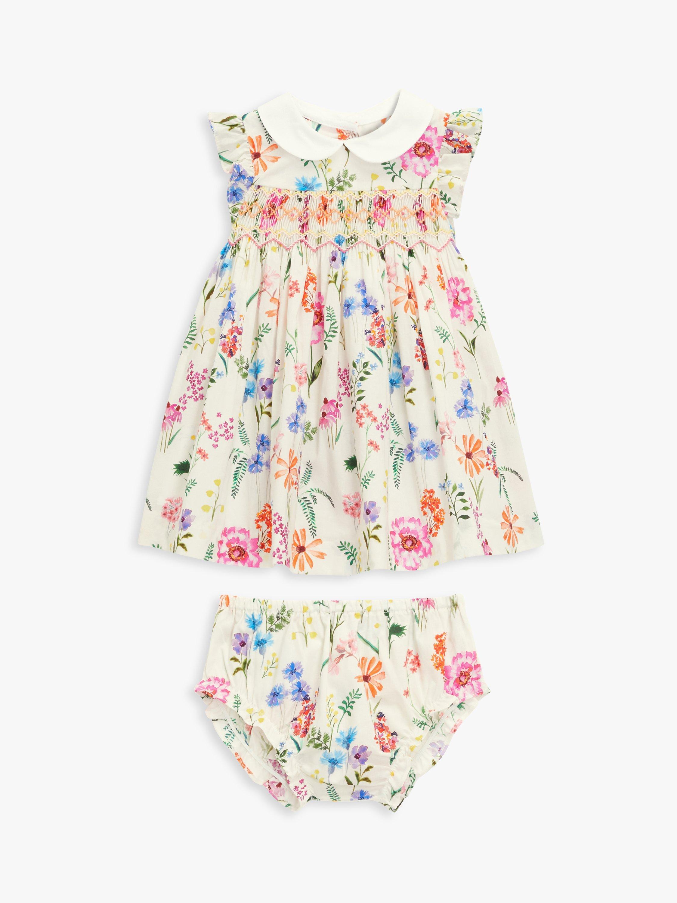 John Lewis Heirloom Collection Baby Floral Dress & Bloomer Set, Multi