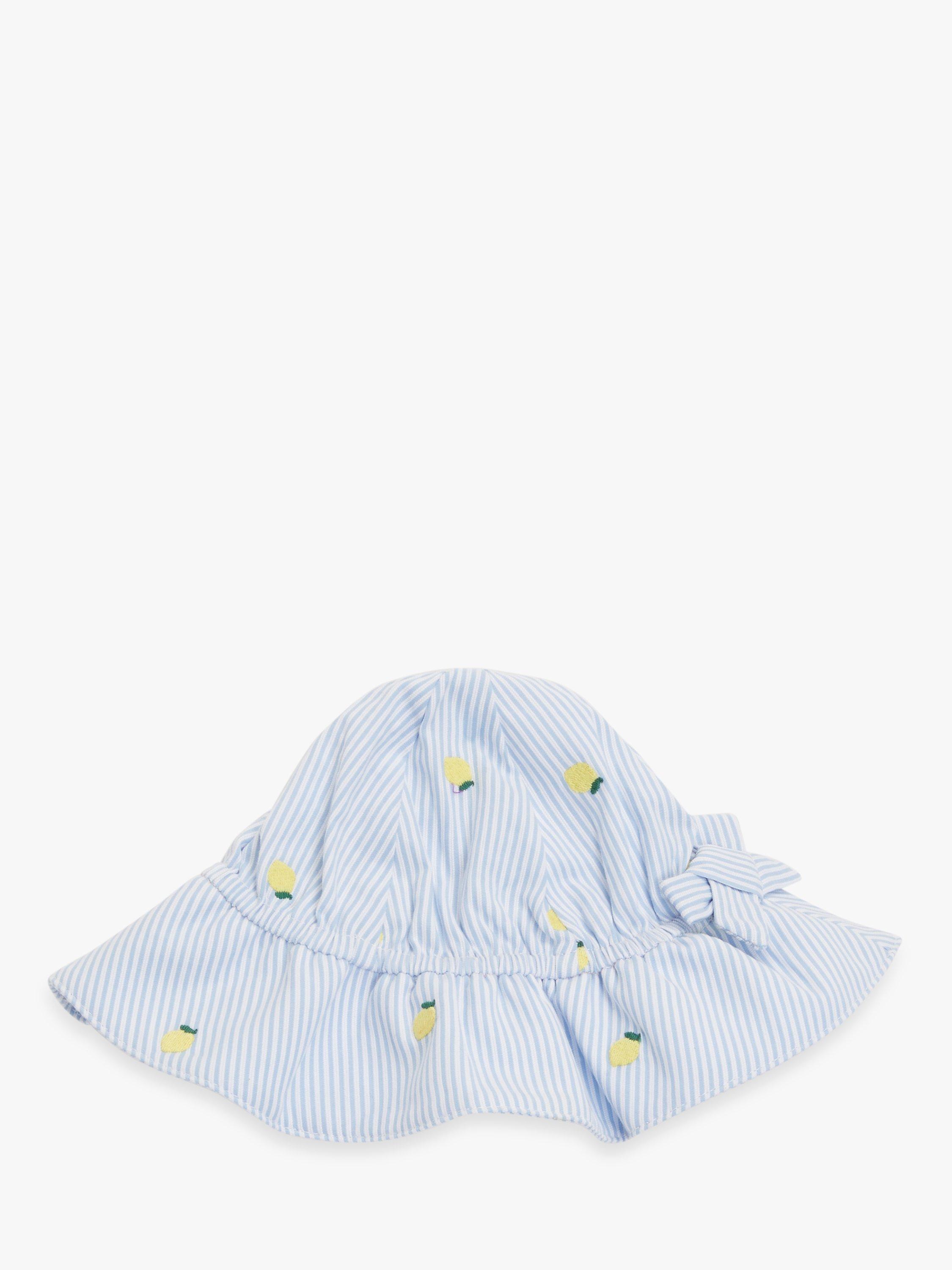 John Lewis Heirloom Collection Lemon Embroidered Baby Hat, Blue