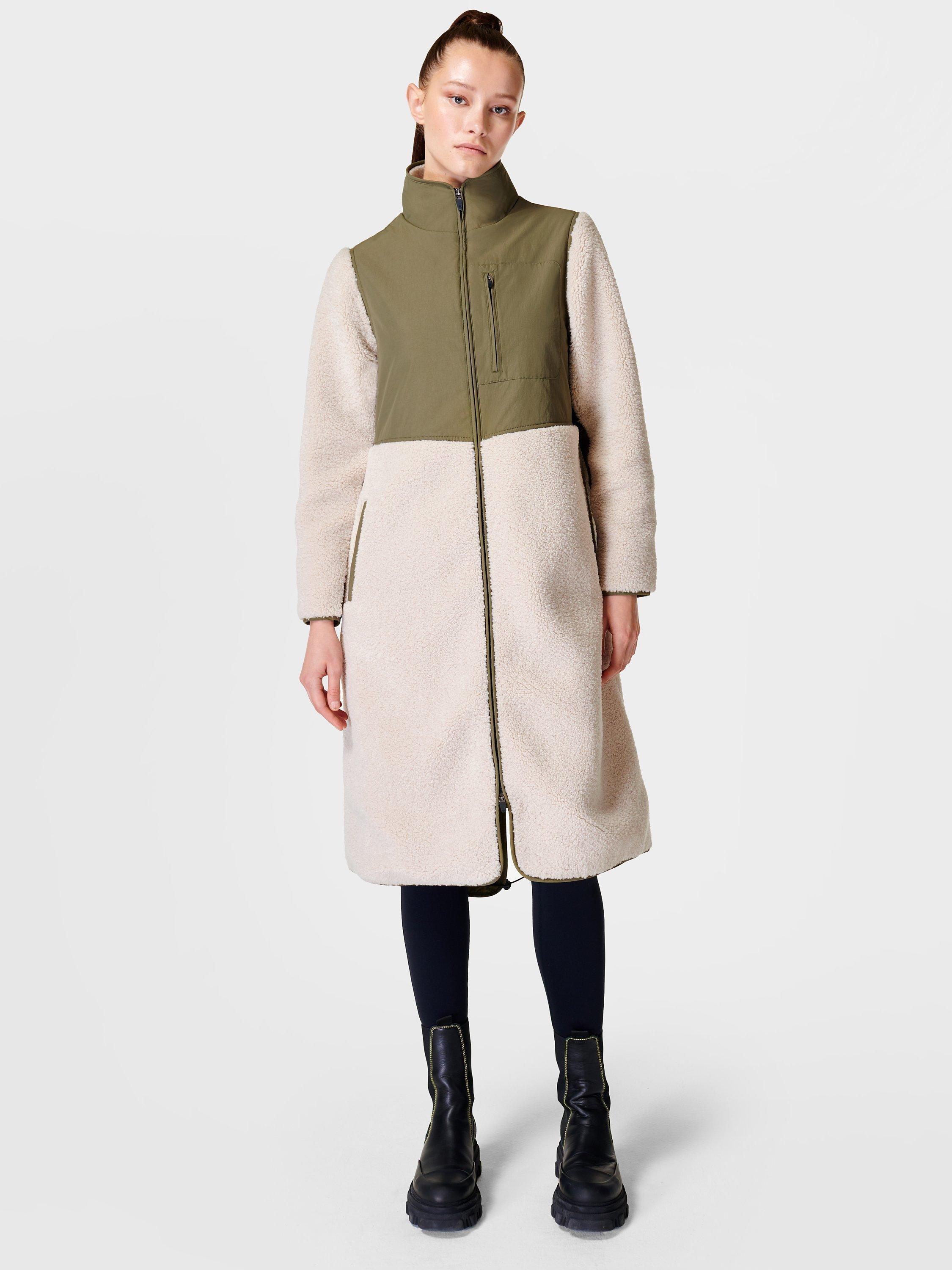 Sweaty Betty Urban Sherpa Coat, Pine Green