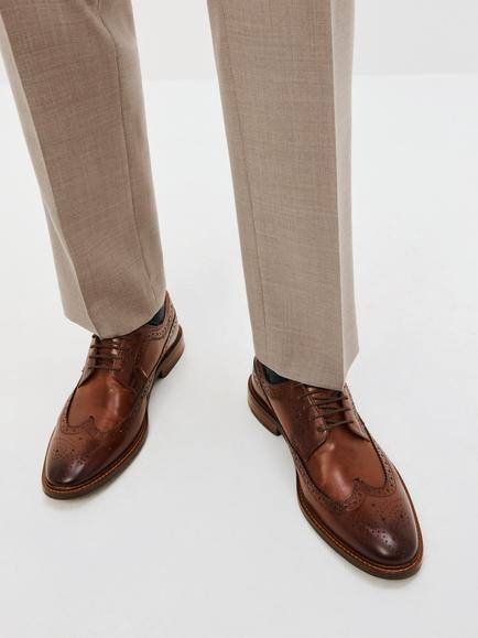 John Lewis Longford Wingtip Brogues, Cognac - view 2, Cognac