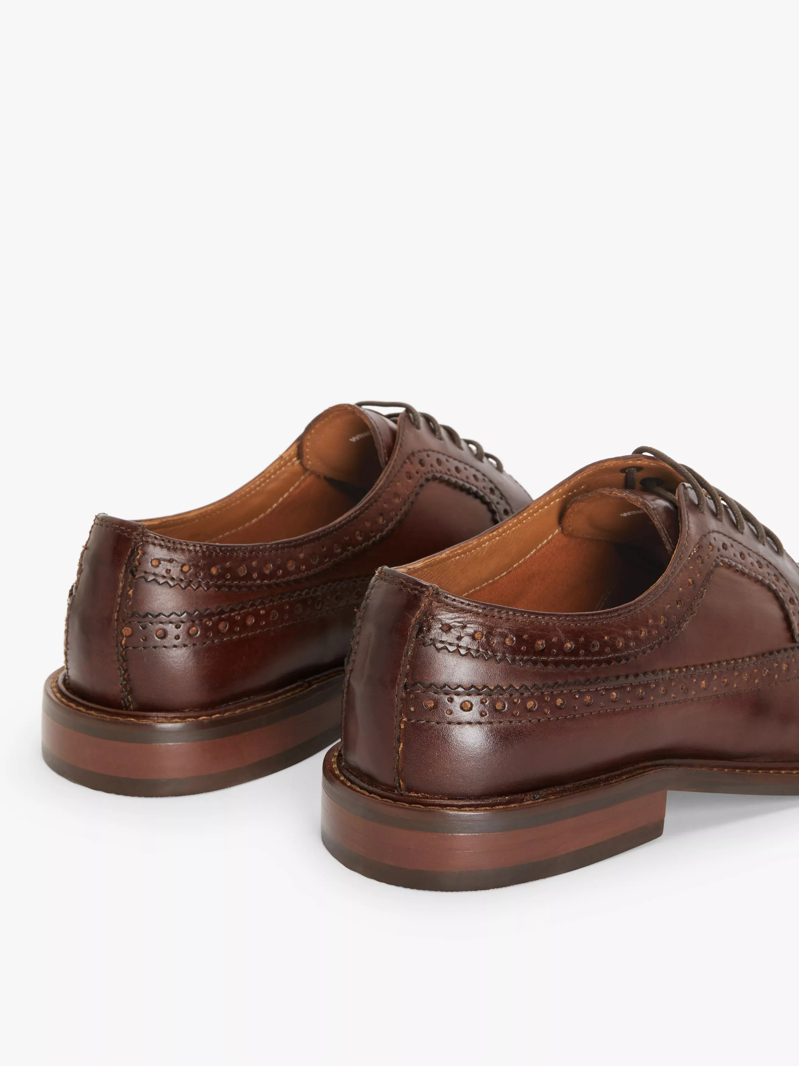 John Lewis Longford Wingtip Brogues, Cognac display picture 3