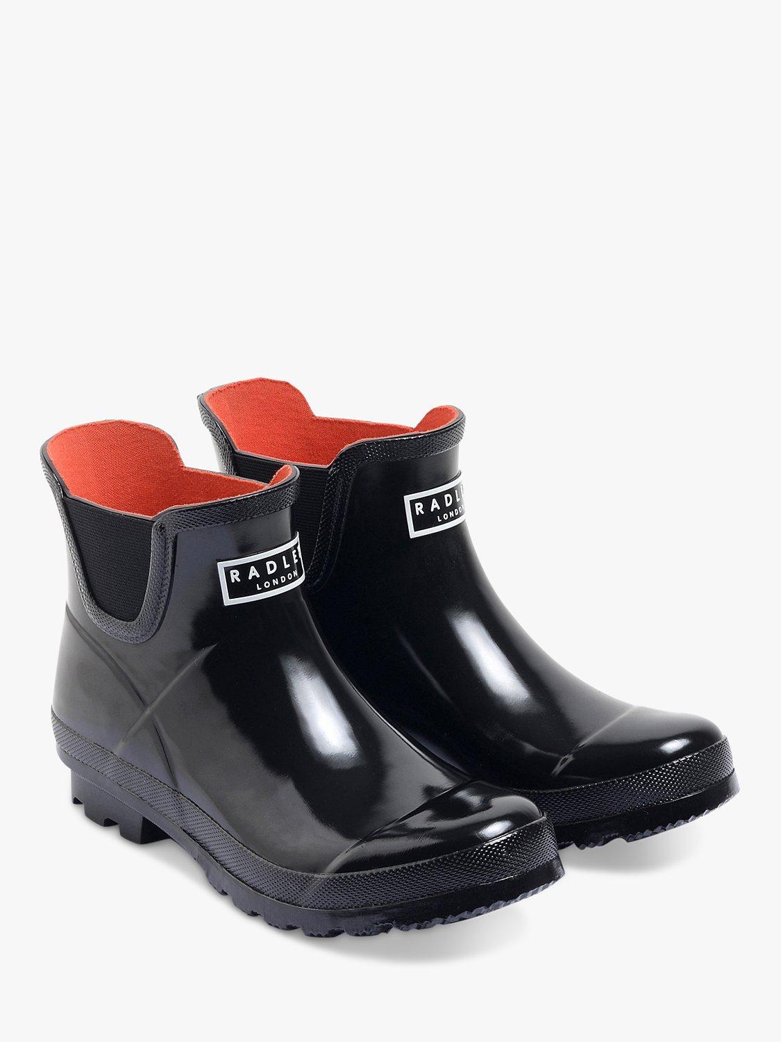 Product image 2 of 3, which shows Radley Alba Low Wellington Boots, Gloss Black, 3