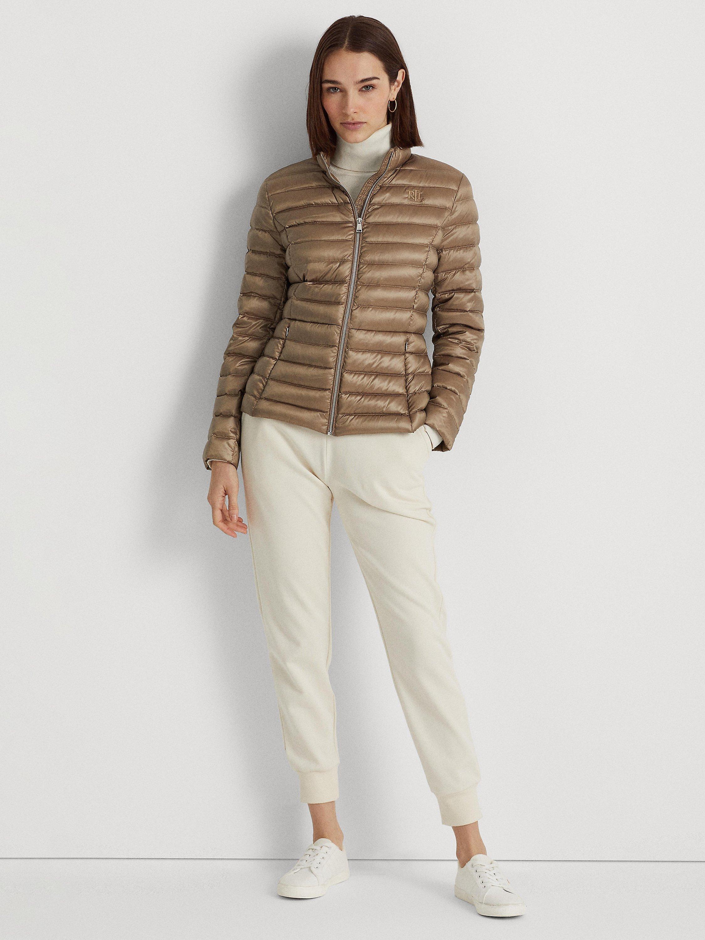 Lauren Ralph Lauren Metallic Down Filled Quilted Jacket, Gold Metal