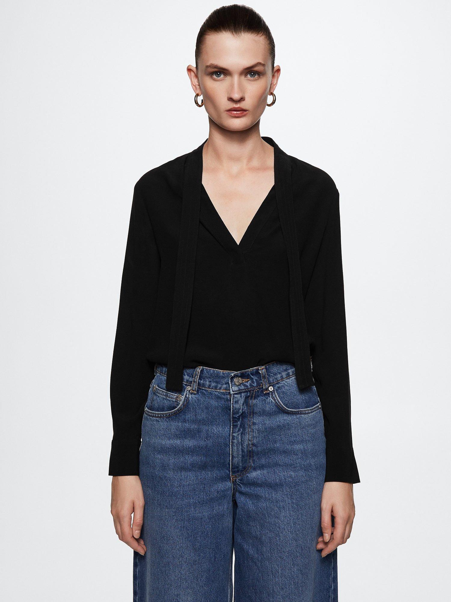Mango Laila Blouse, Black, 10