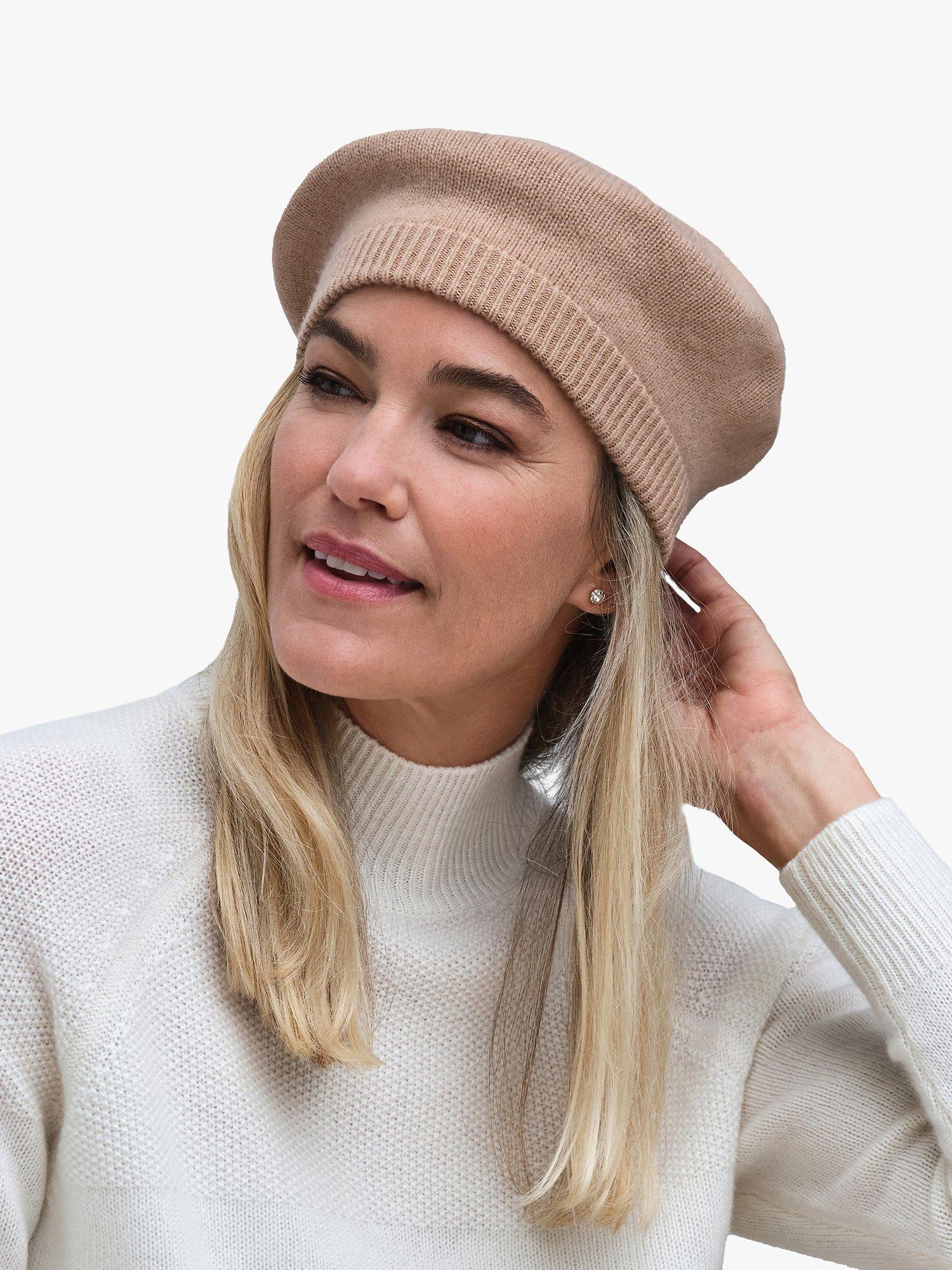 Product image 1 of 1, which shows Pure Collection Cashmere Beret, Caramel, One Size