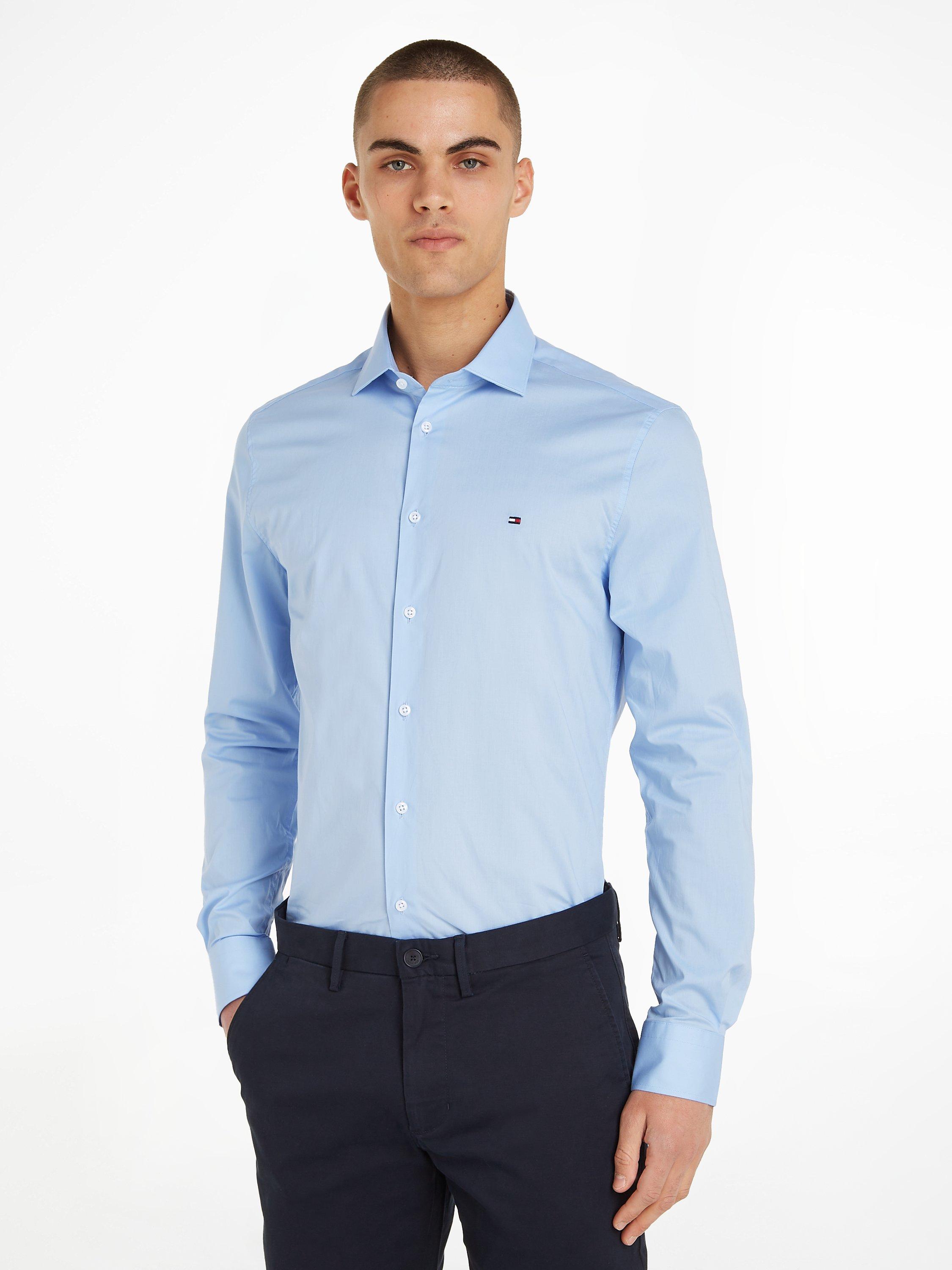 Tommy Hilfiger Core Flex Poplin Slim Fit Shirt, Light Blue