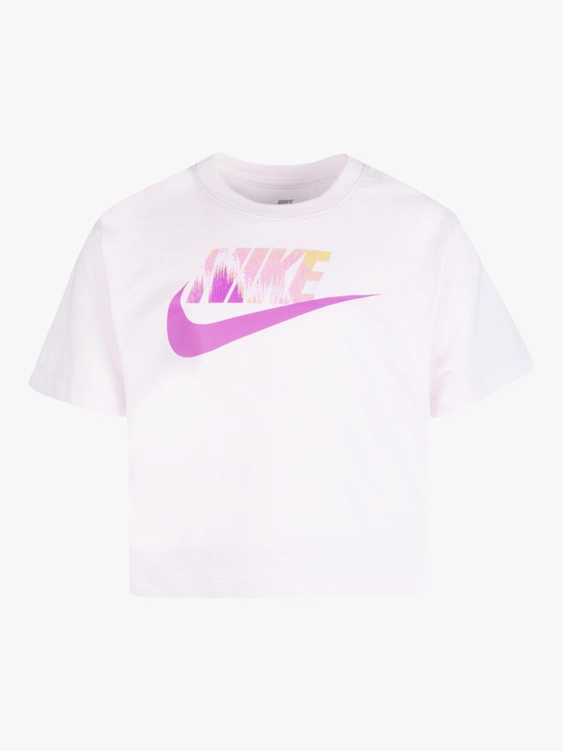 Nike Kids' Club Boxy Crop Tee, Pink