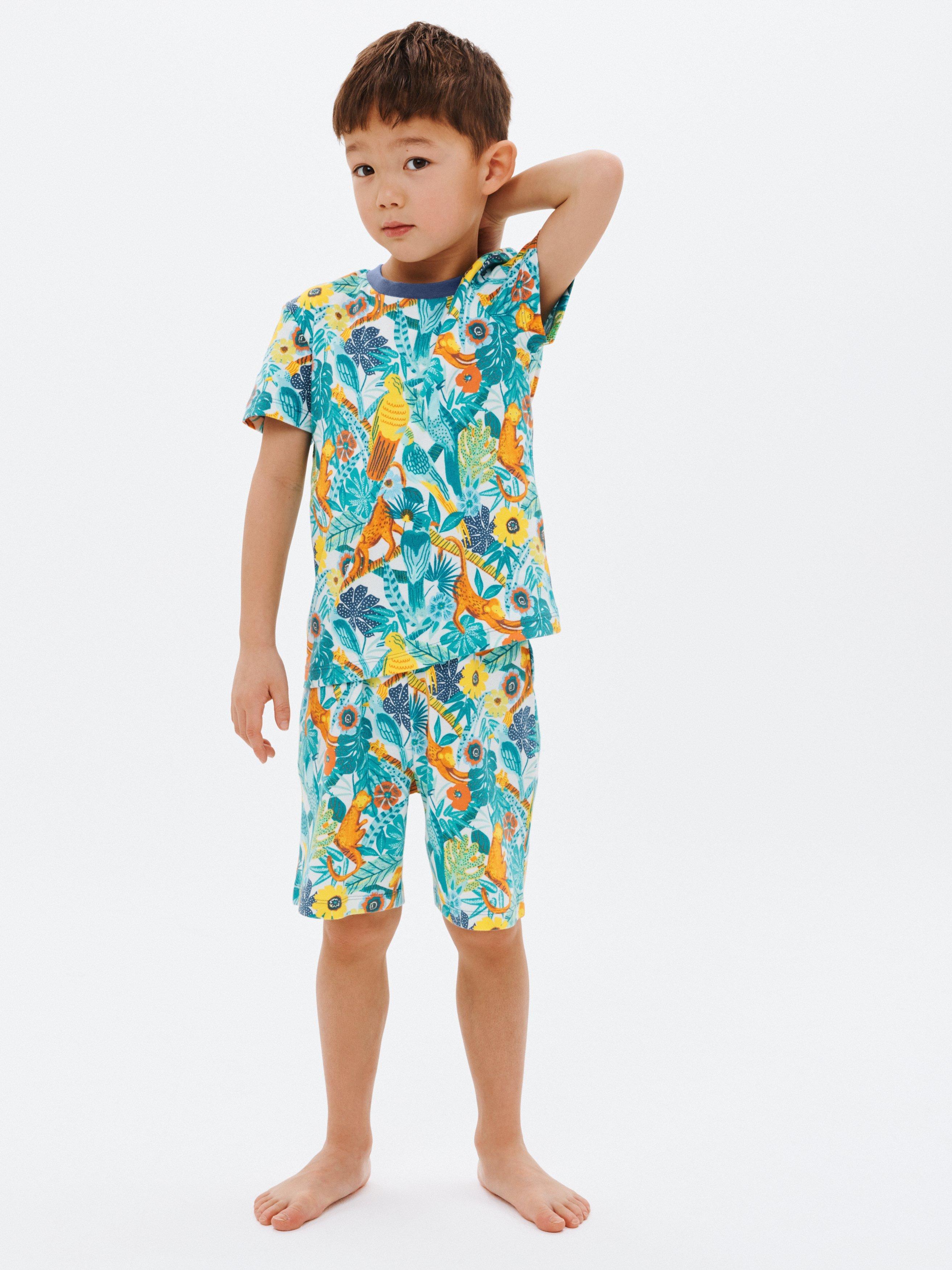 John Lewis Kids' Tropical Paradise T-Shirt & Shorts Pyjama Set, Multi