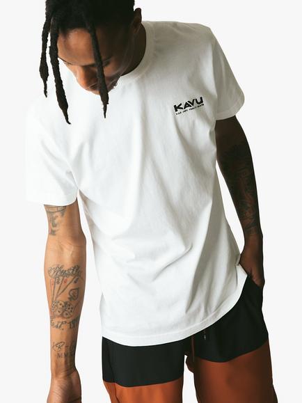 KAVU Klear Above Etch Art Cotton Logo T-Shirt, Off White