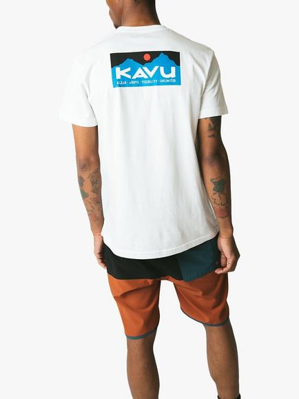 KAVU Klear Above Etch Art Cotton Logo T-Shirt - view 2, Off White